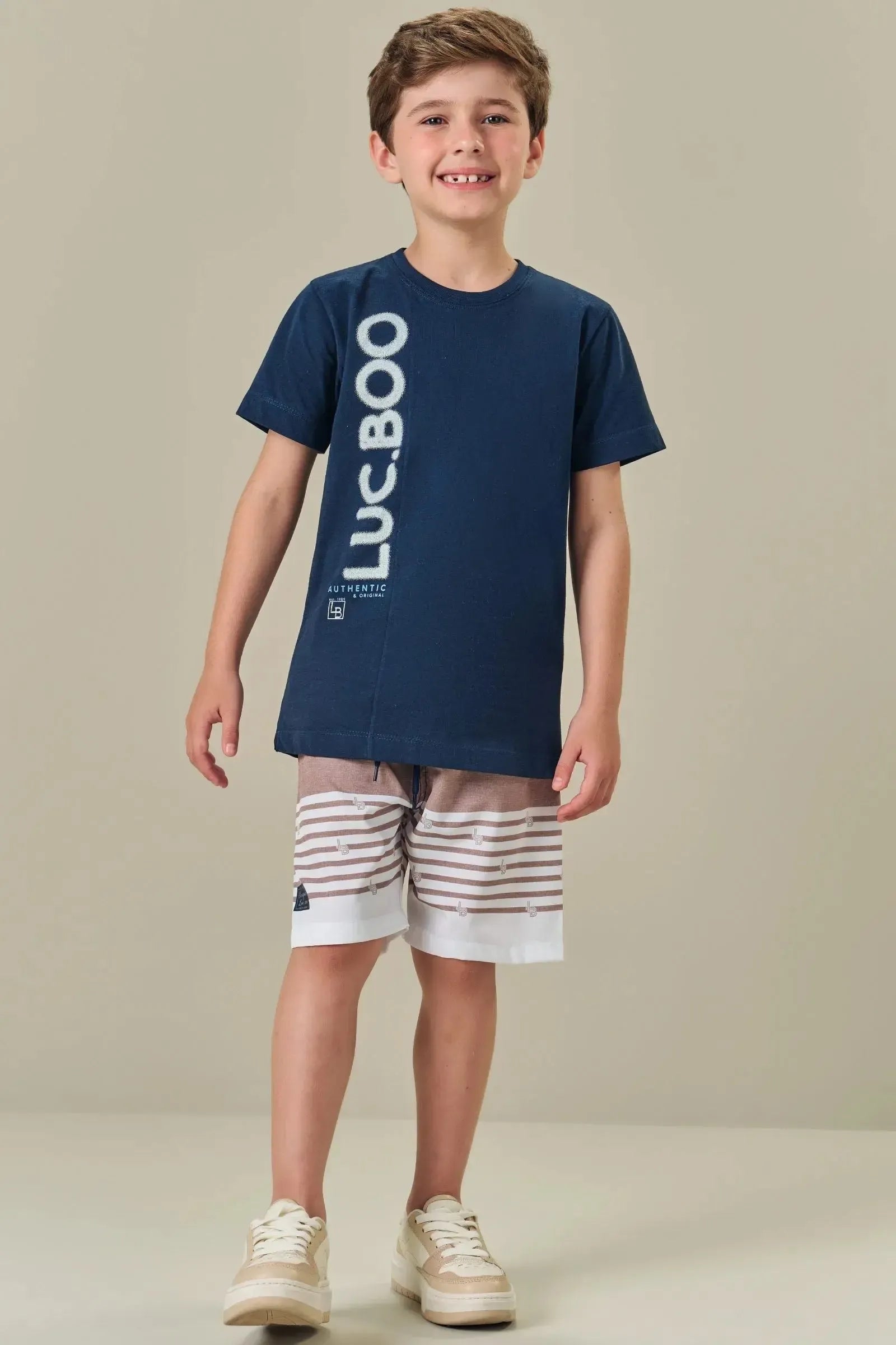 Camiseta em Meia Malha 84464 LucBoo Infantil Menino