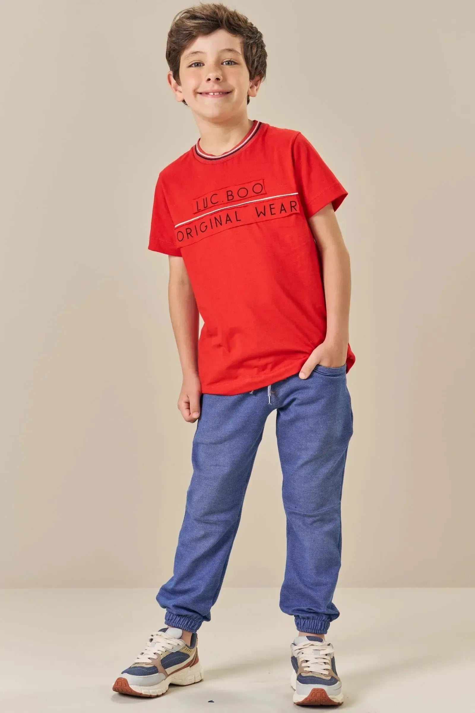 Camiseta em Meia Malha 84552 LucBoo Infantil Menino