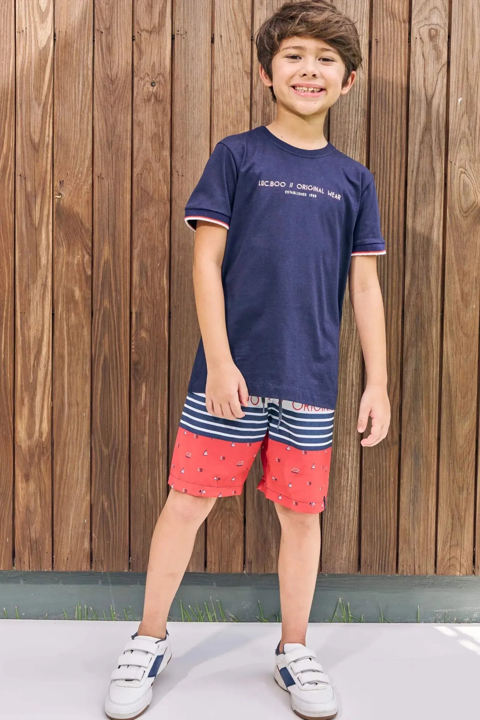 Camiseta em Meia Malha 87287 LucBoo Infantil Menino