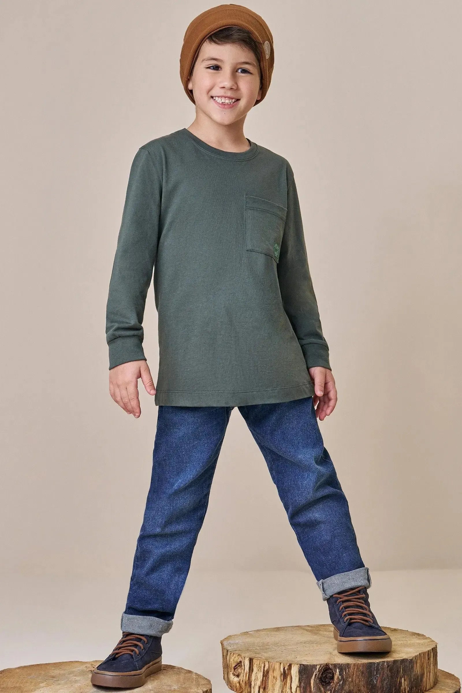 Camiseta em Meia Malha 89277 LucBoo Infantil Menino