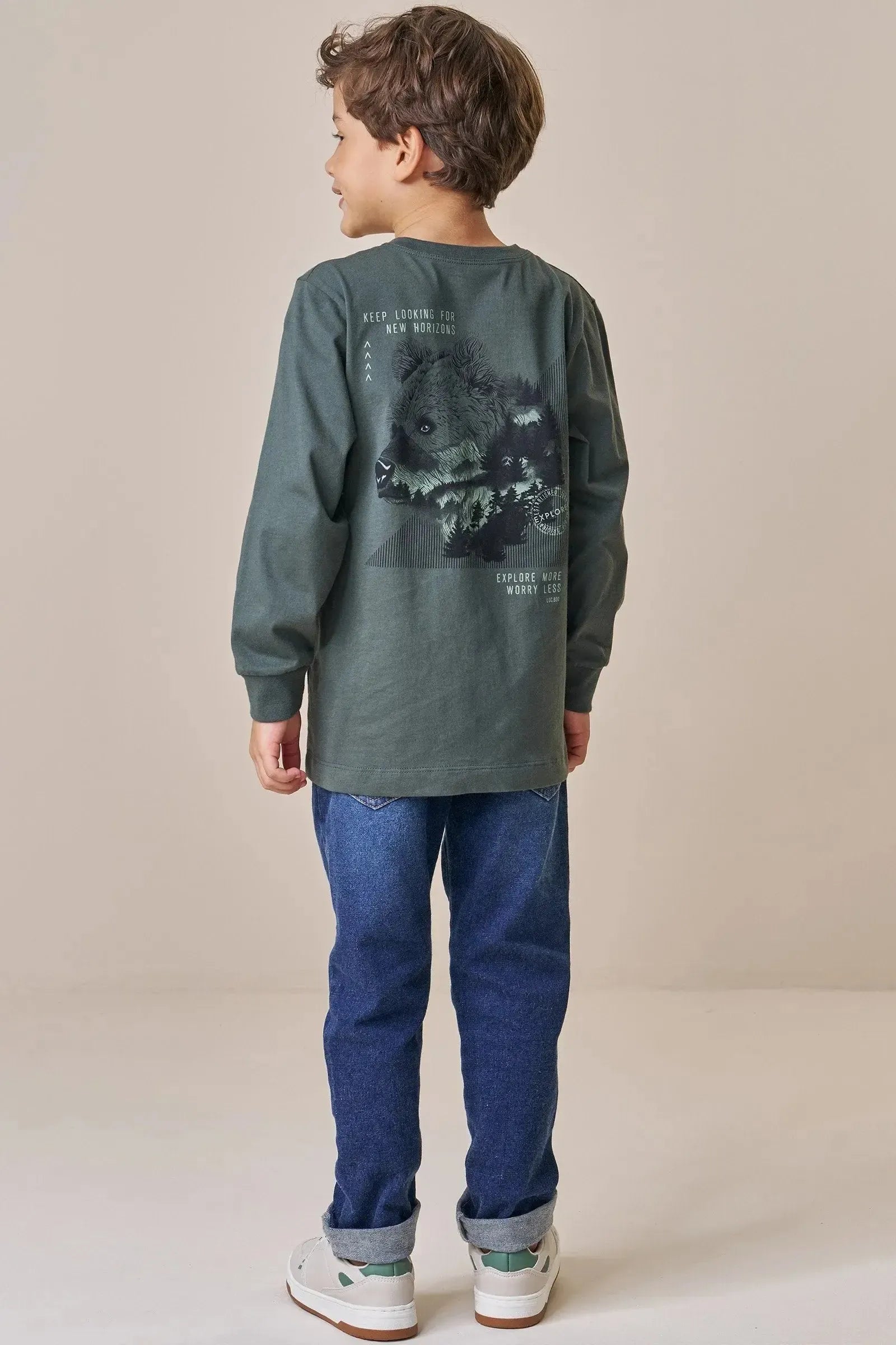 Camiseta em Meia Malha 89277 LucBoo Infantil Menino