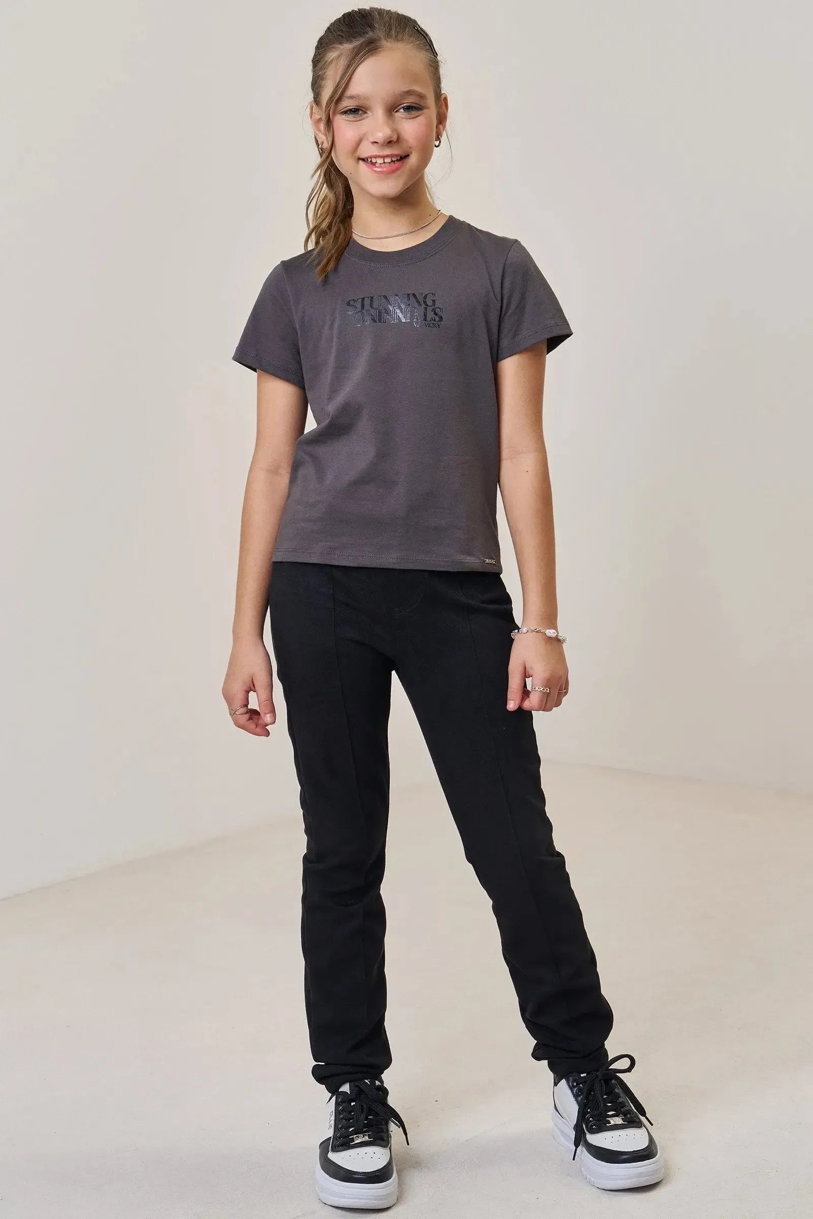 Camiseta em Meia Malha 89685 Vic&Vicky Teen Menina