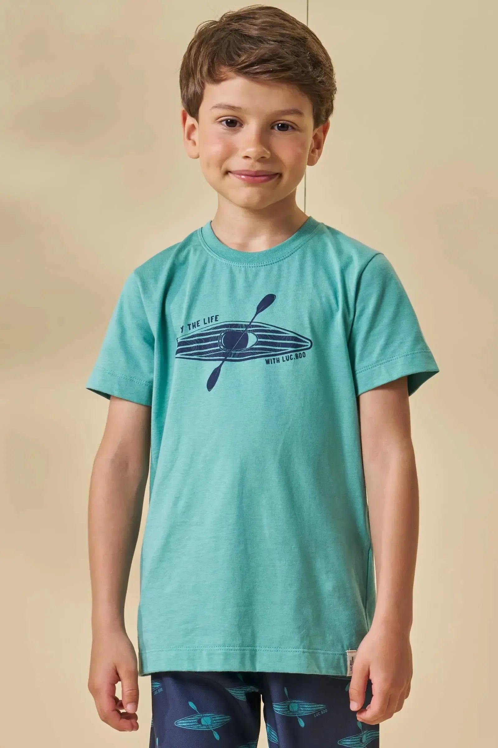 Camiseta em Meia Malha 95647 LucBoo Infantil Menino