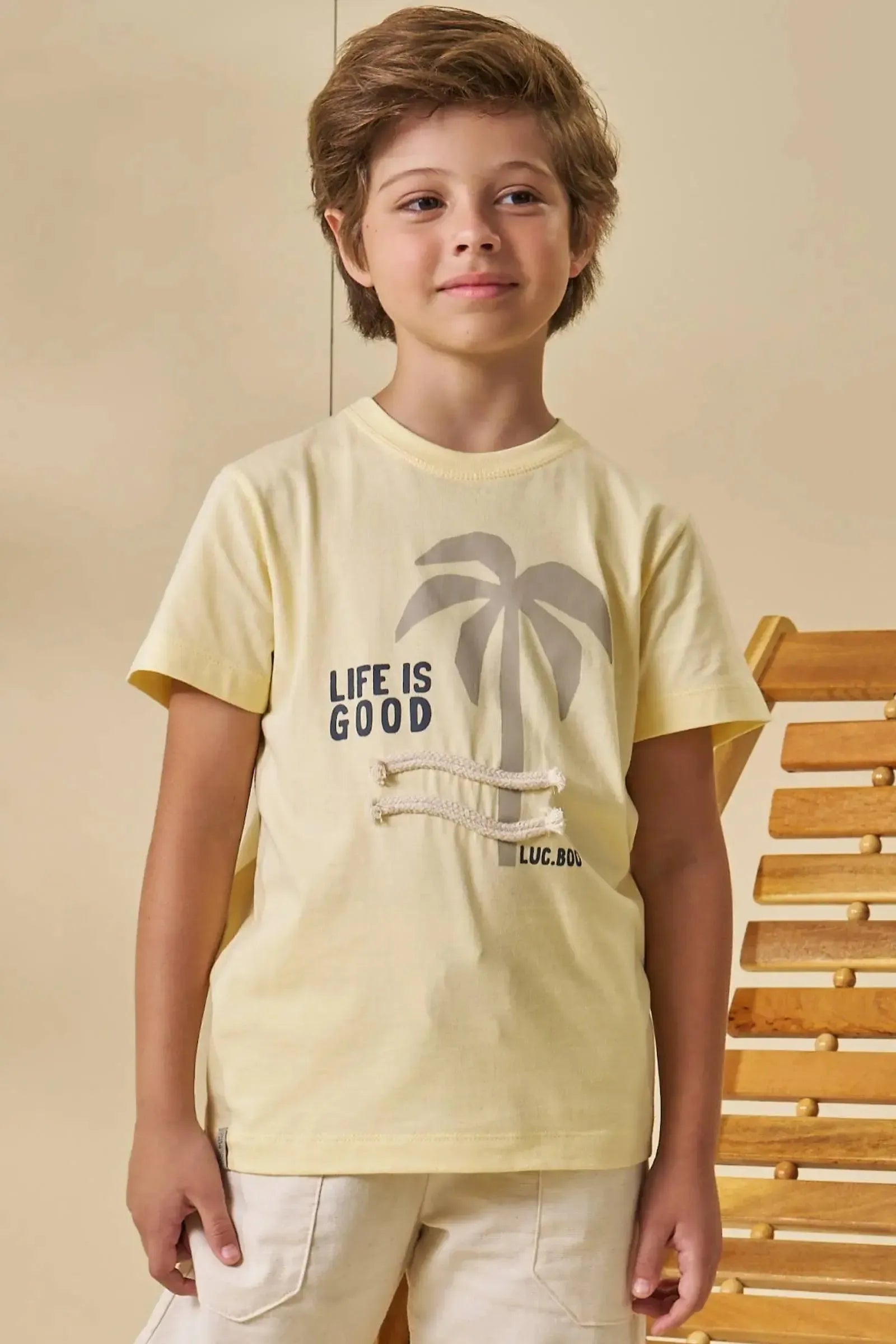 Camiseta em Meia Malha 95673 LucBoo Infantil Menino