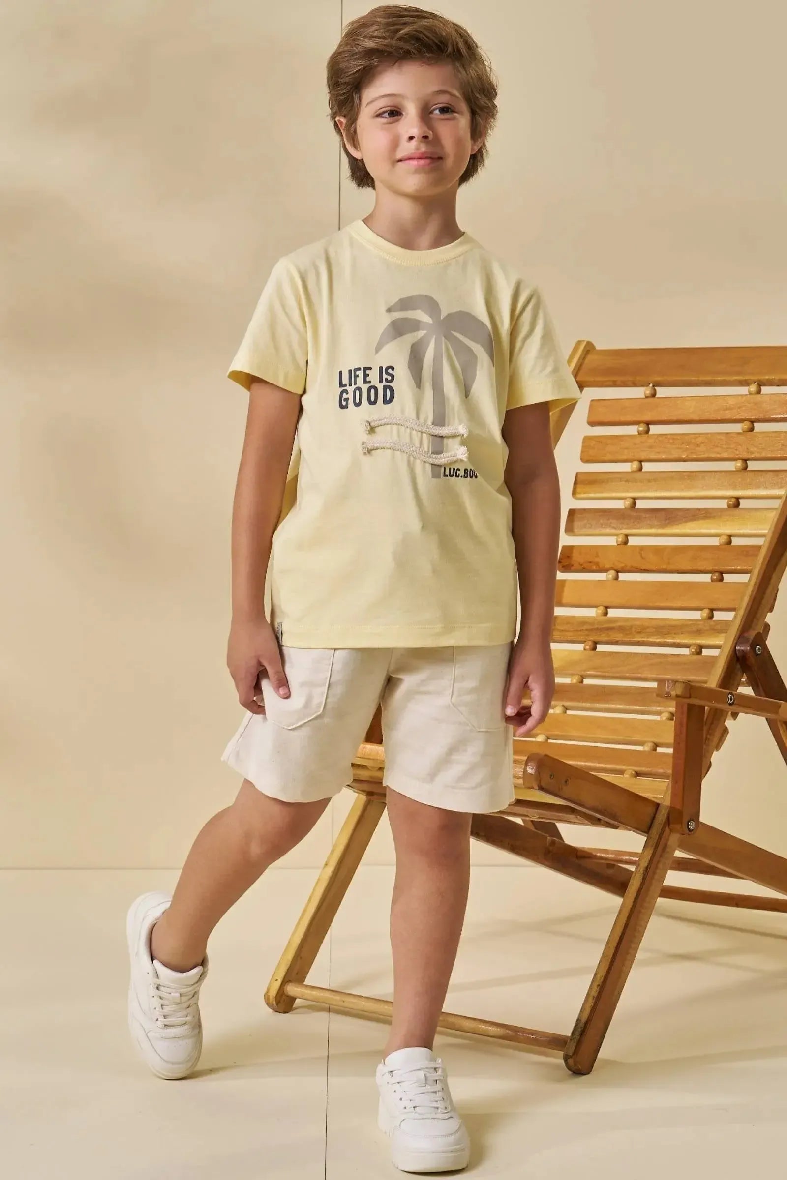 Camiseta em Meia Malha 95673 LucBoo Infantil Menino