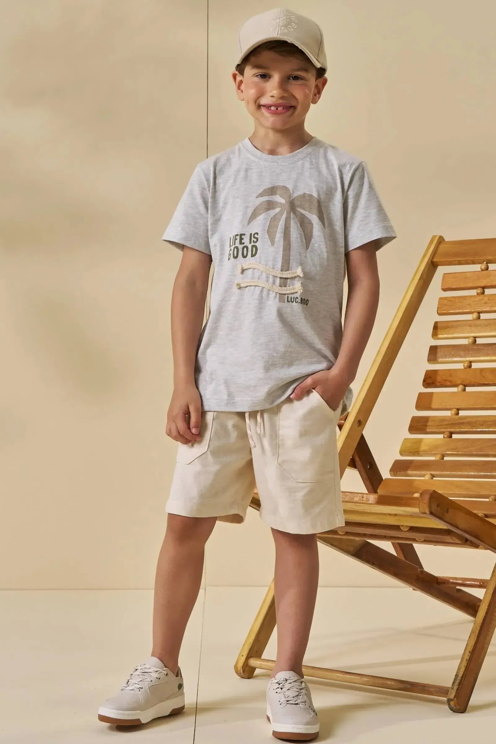Camiseta em Meia Malha 95673 LucBoo Infantil Menino