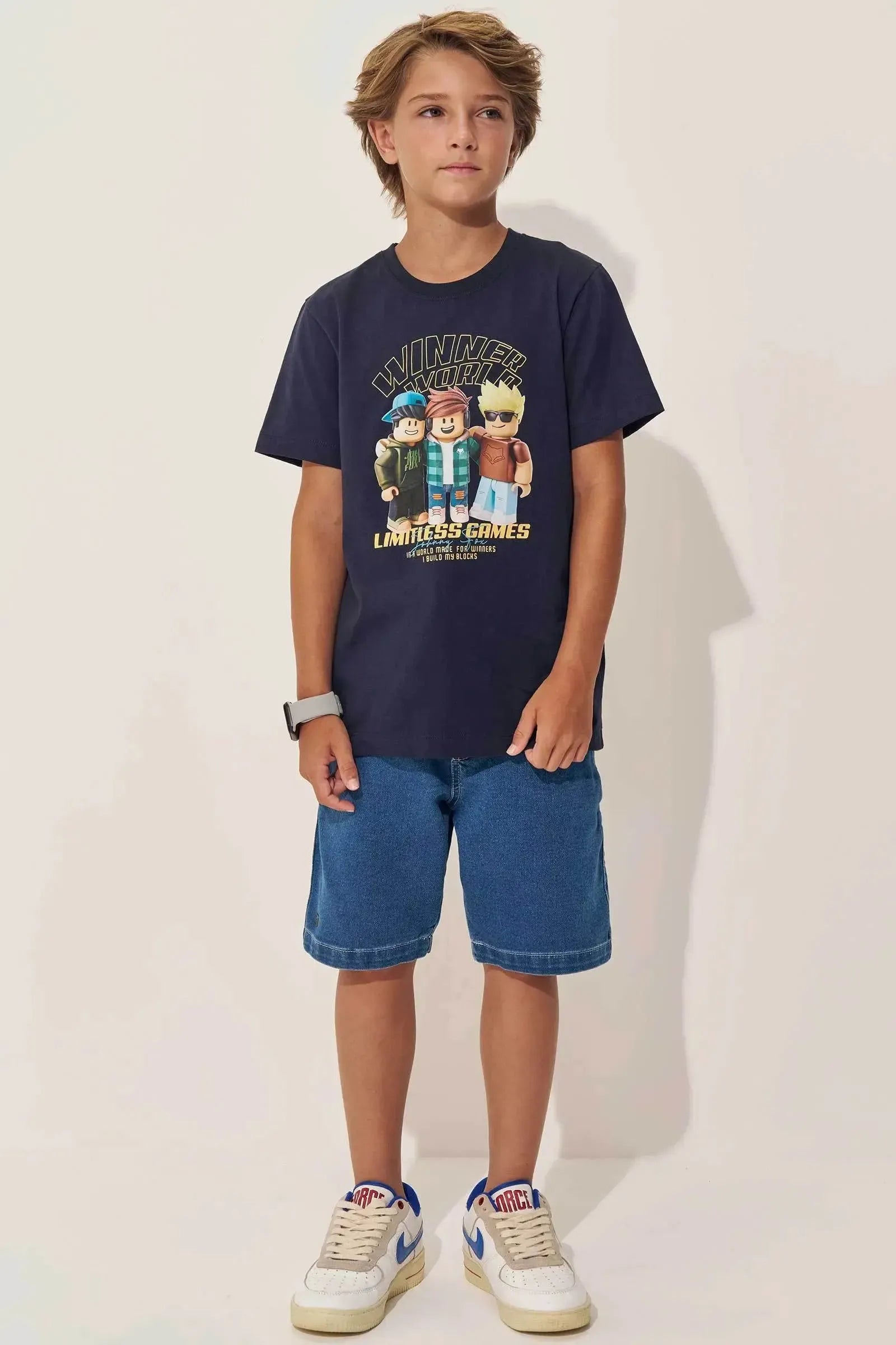 Camiseta em Meia Malha 97595 Johnny Fox Teen Menino