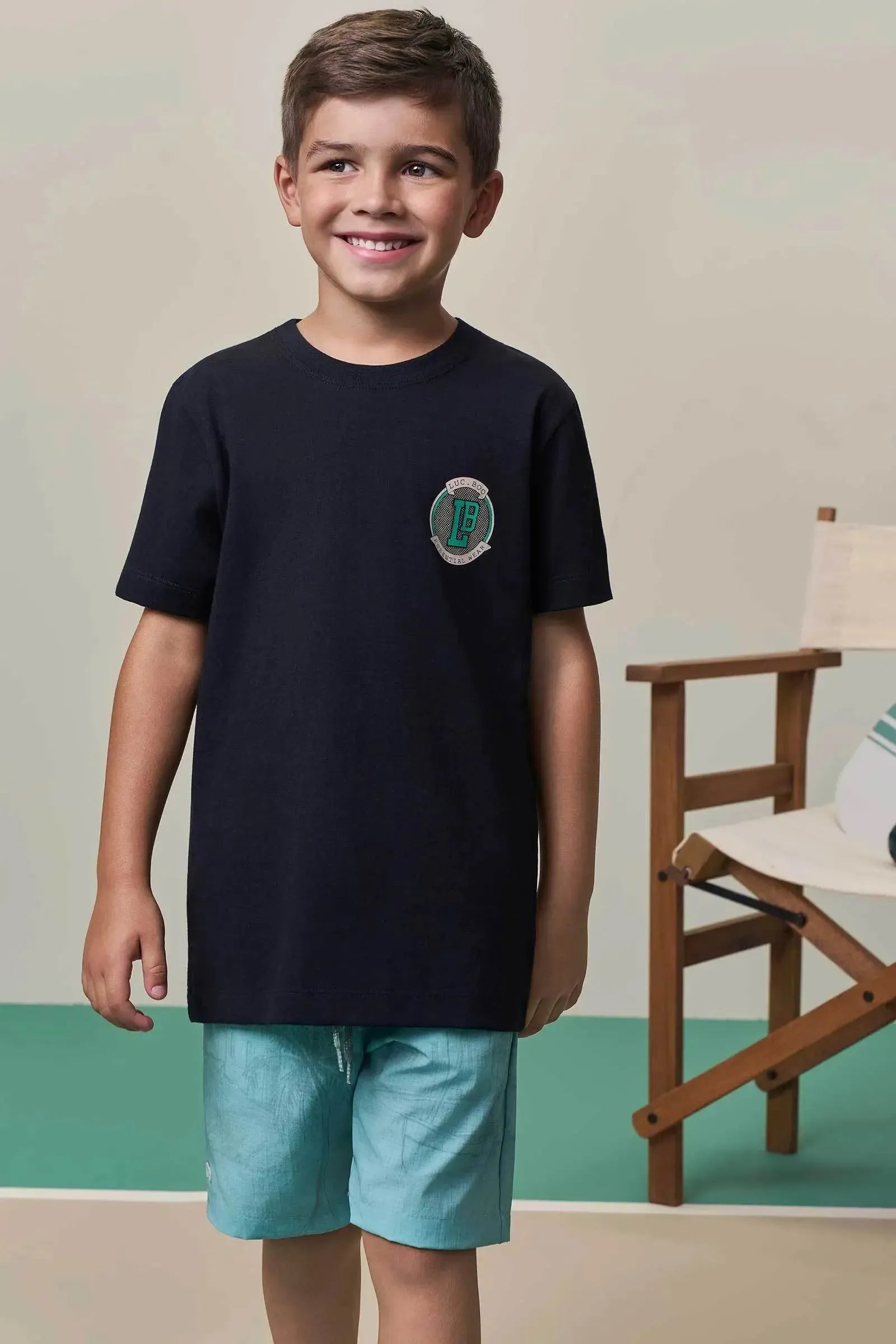 Camiseta em Meia Malha 98412 LucBoo Infantil Menino