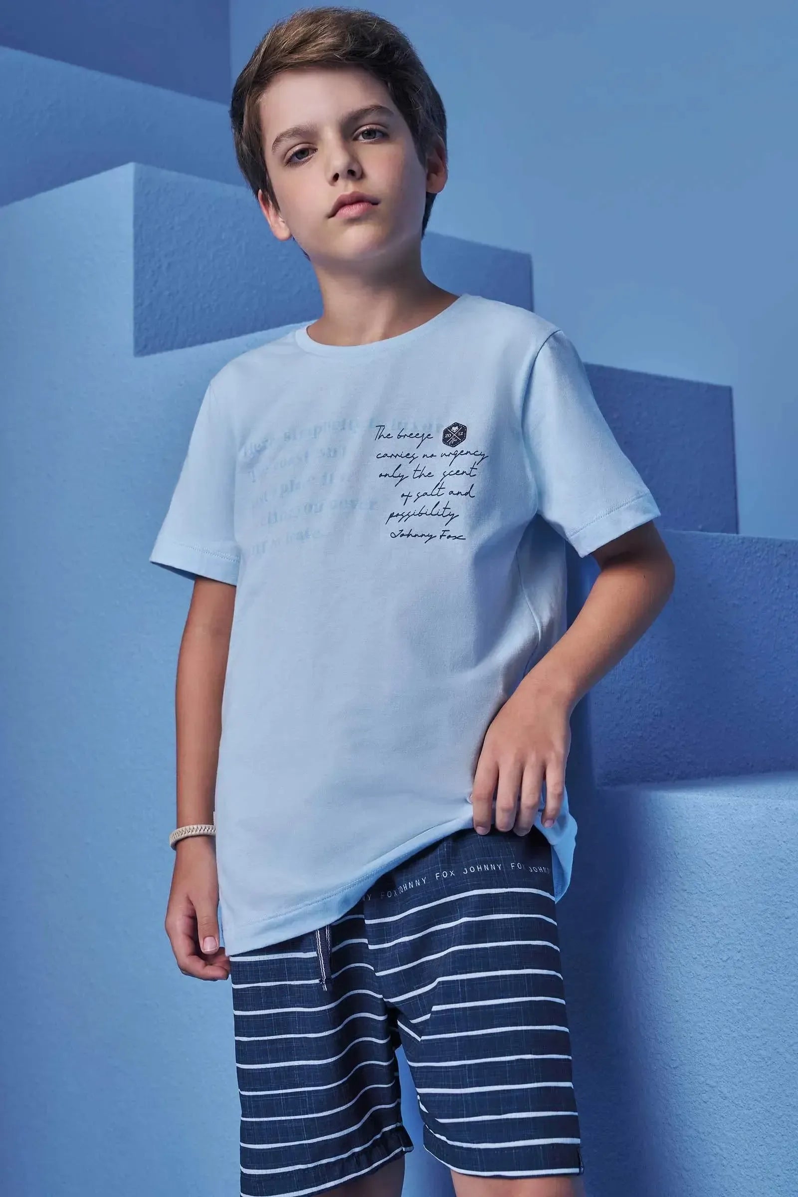 Camiseta em Meia Malha 98654 Johnny Fox Teen Menino