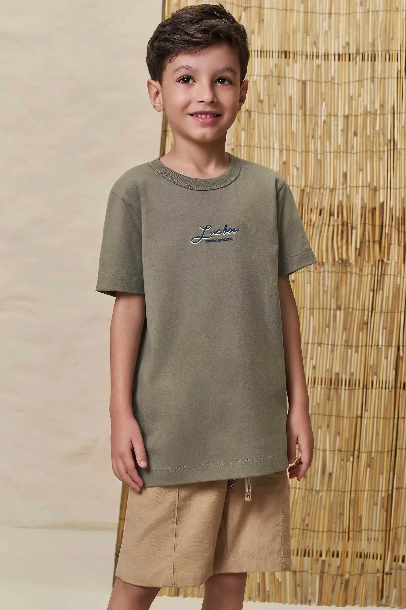 Camiseta em Meia Malha 98754 LucBoo Infantil Menino