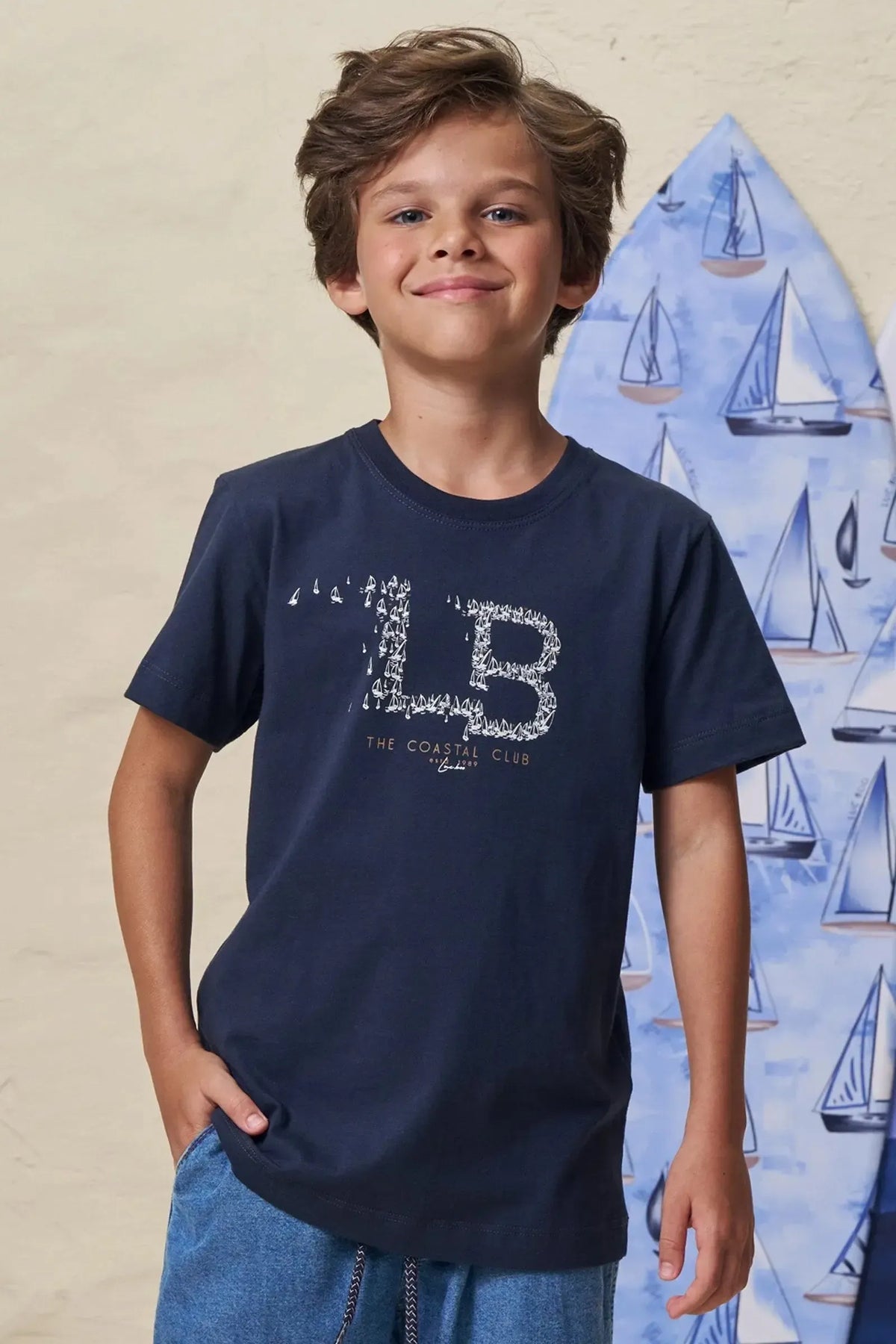 Camiseta em Meia Malha 99270 LucBoo Infantil Menino