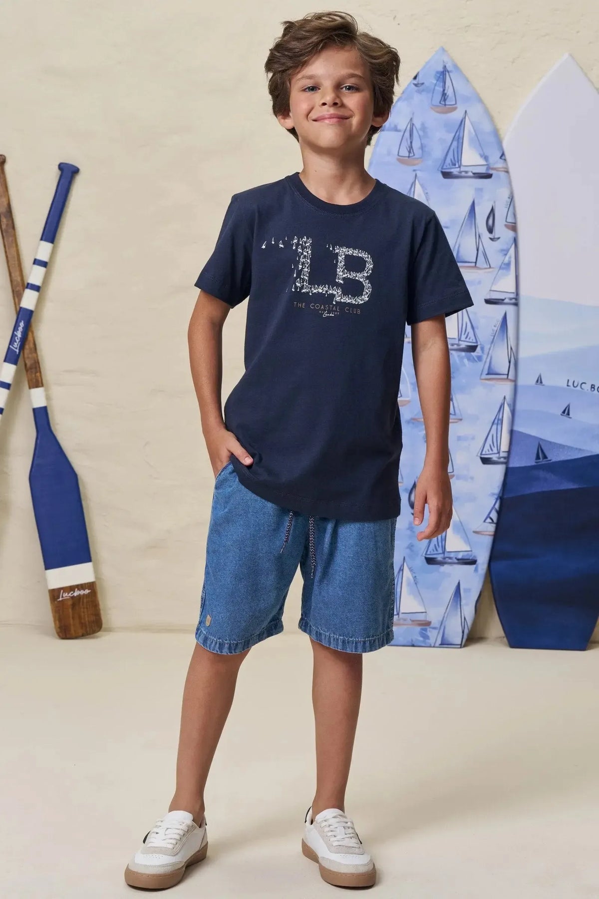 Camiseta em Meia Malha 99270 LucBoo Infantil Menino