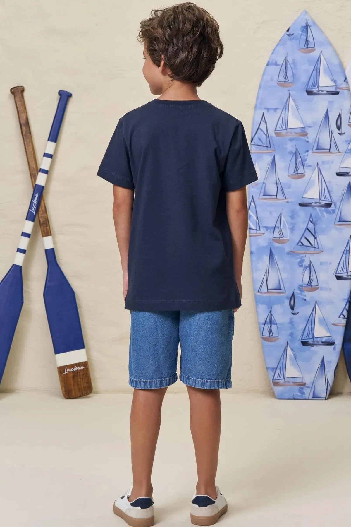 Camiseta em Meia Malha 99270 LucBoo Infantil Menino