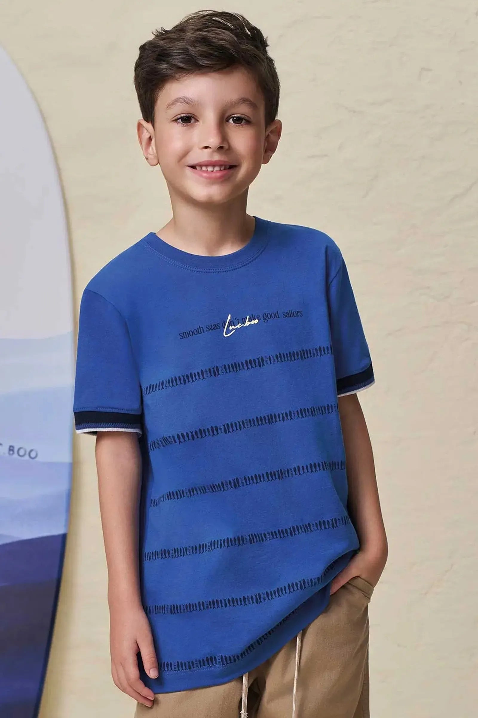 Camiseta em Meia Malha 99288 LucBoo Infantil Menino
