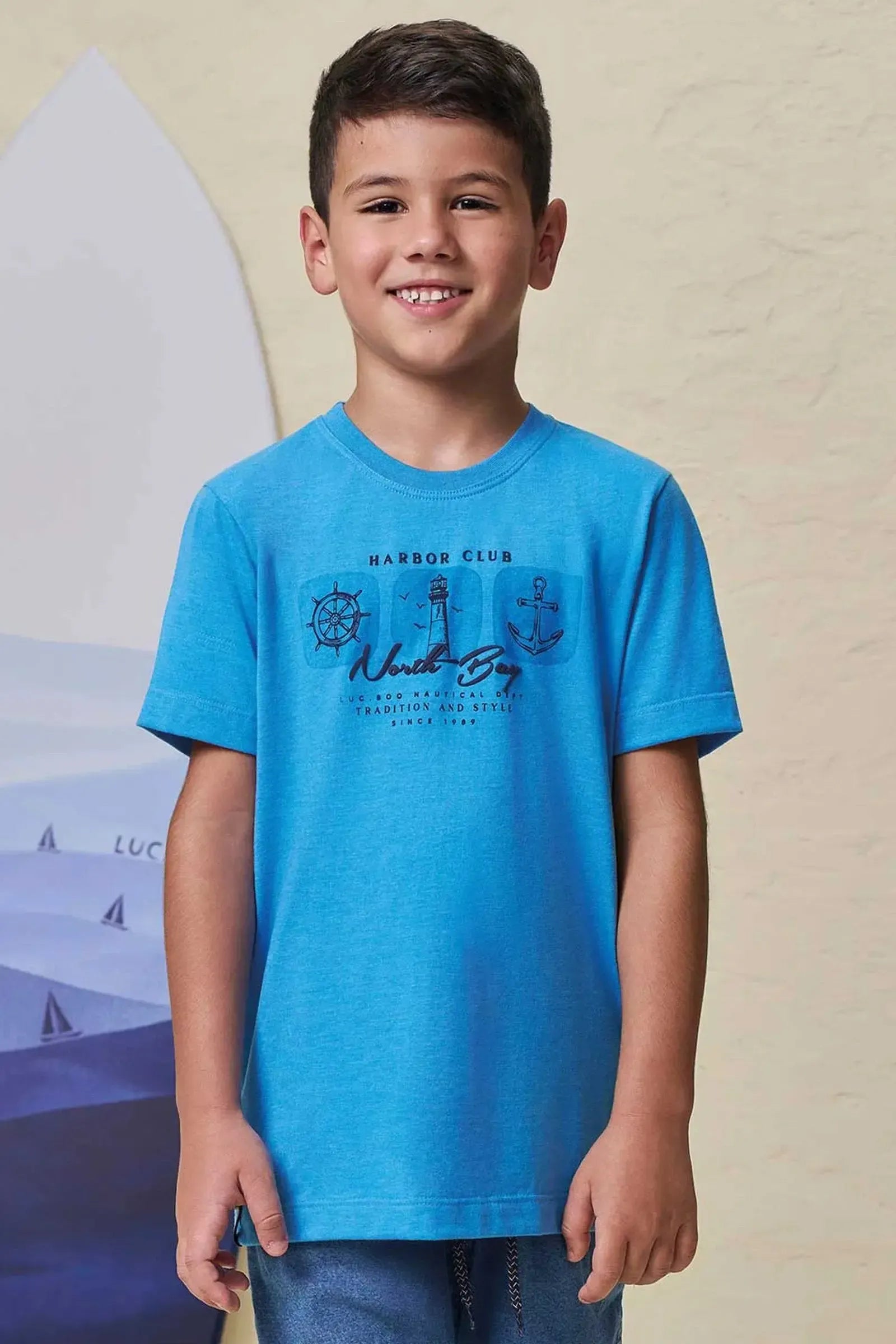 Camiseta em Meia Malha 99627 LucBoo Infantil Menino