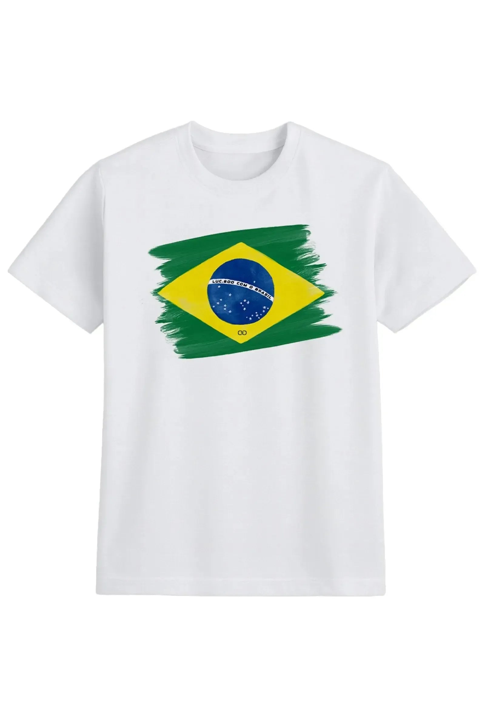 Camiseta em Meia Malha Algodão Prime com Estampa Da Bandeira Do Brasil em Alta Definição e Excelente Durabilidade. 99767 LucBoo Infantil Menino