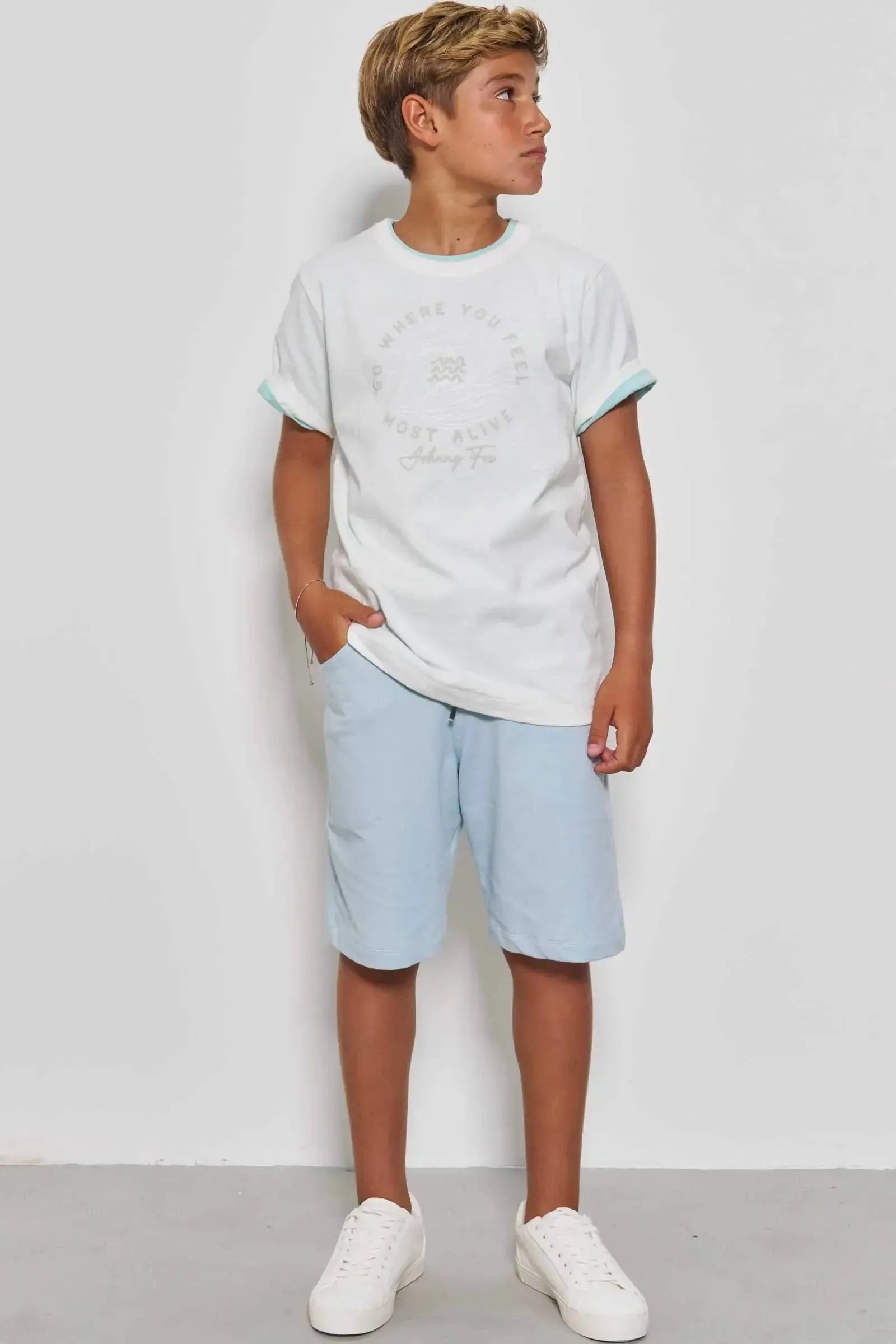 Camiseta em Meia Malha Flamê 86830 Johnny Fox Teen Menino