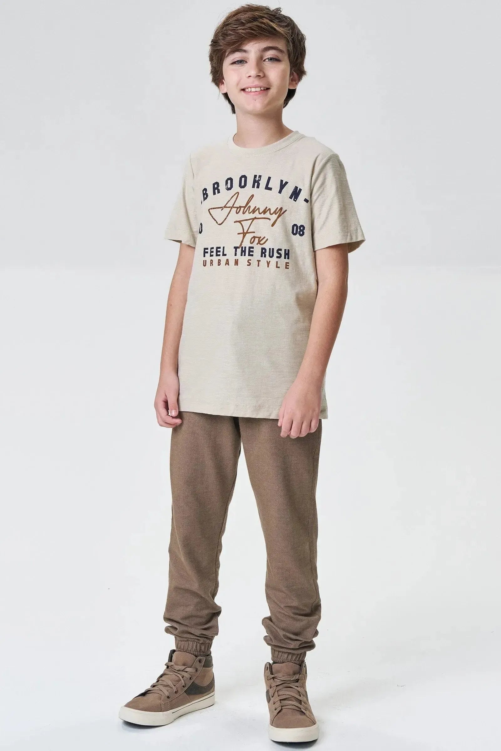 Camiseta em Meia Malha Flamê 92628 Johnny Fox Teen Menino
