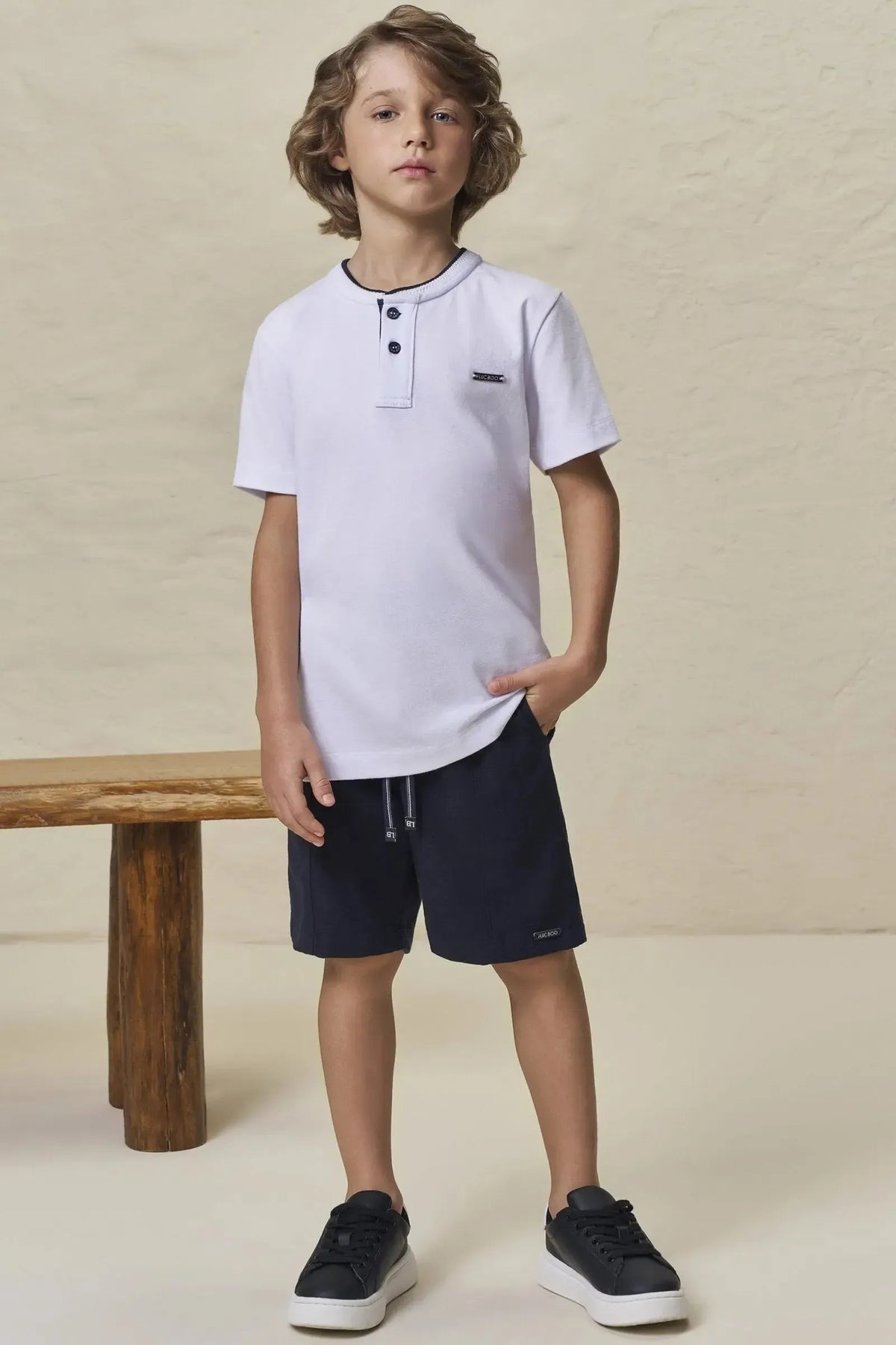 Camiseta em Piquet com Elastano 99009 LucBoo Infantil Menino