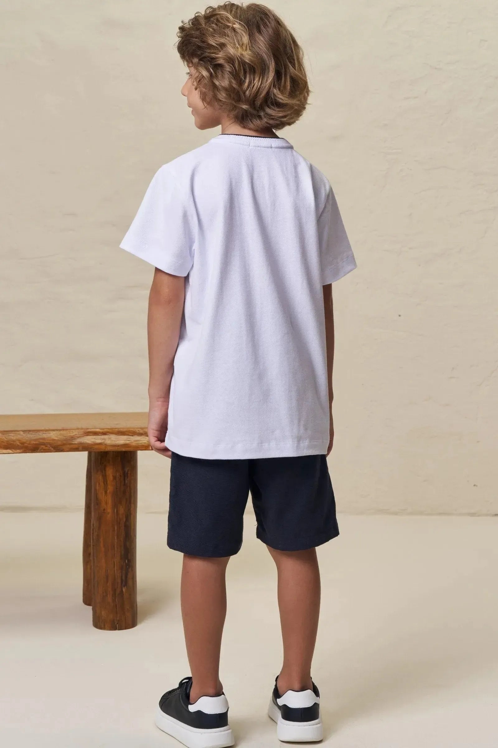 Camiseta em Piquet com Elastano 99009 LucBoo Infantil Menino