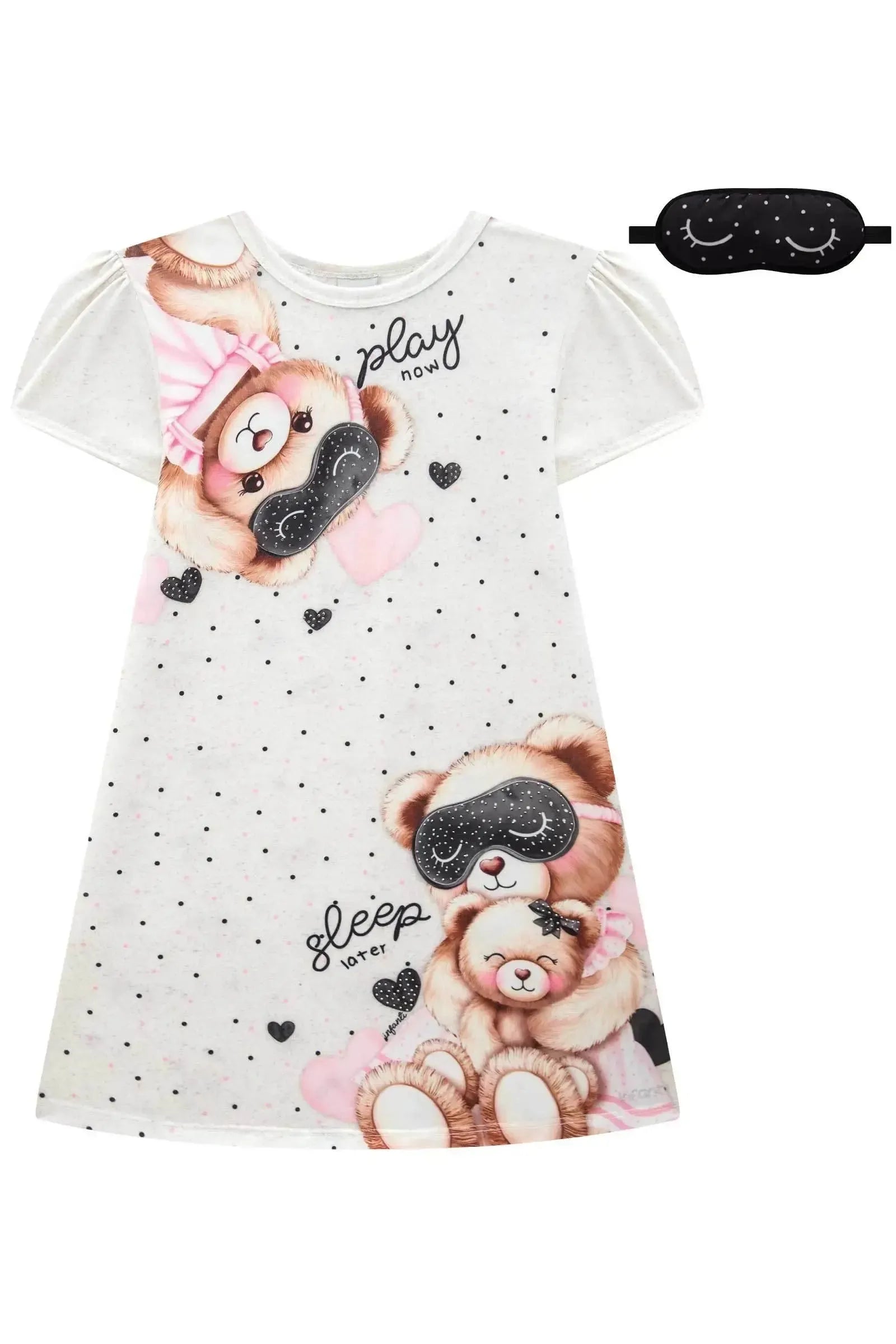 Camisola em Malha Fresh. Acompanha Máscara 84159 Infanti Infantil Menina