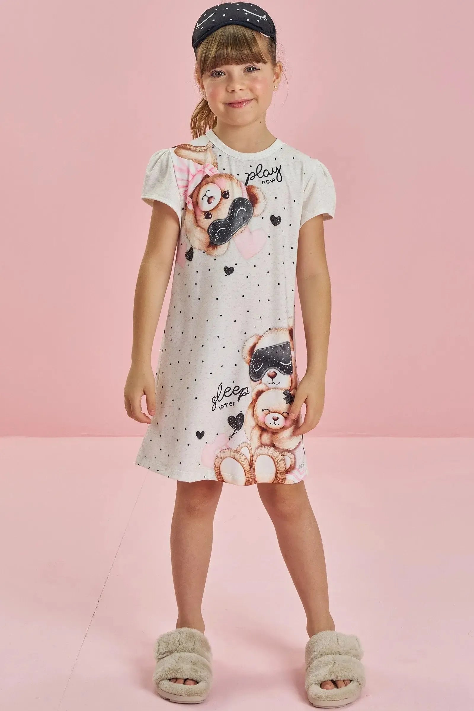 Camisola em Malha Fresh. Acompanha Máscara 84159 Infanti Infantil Menina