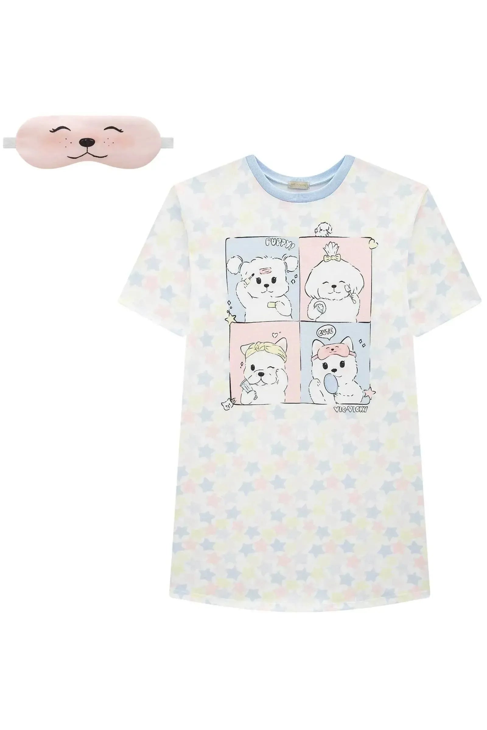 Camisola em Malha Fresh Acompanha Sleep Mask 95075 Vic&Vicky Teen Menina