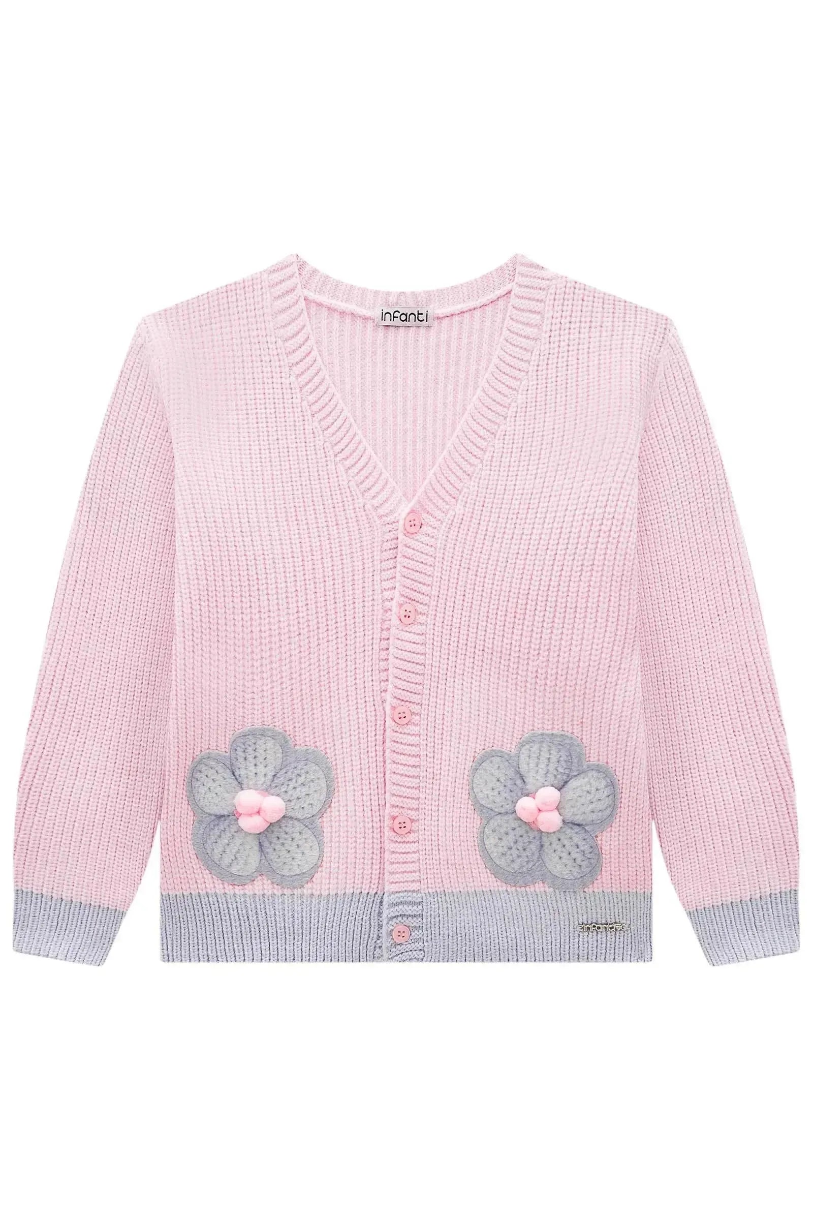 Cardigã em Tricot Prime 90416 Infanti Infantil Menina