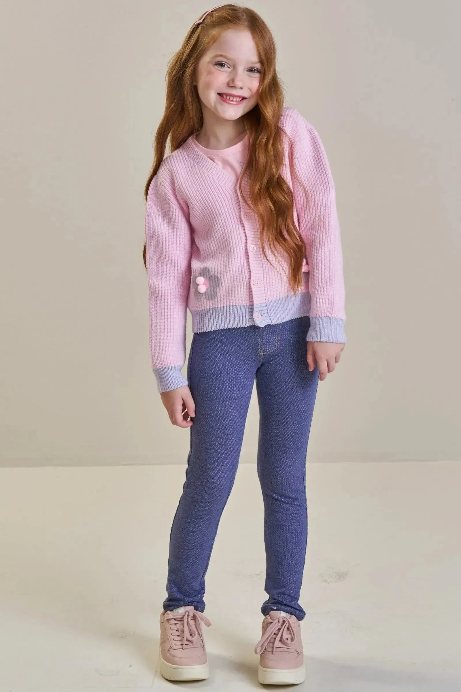 Cardigã em Tricot Prime 90416 Infanti Infantil Menina