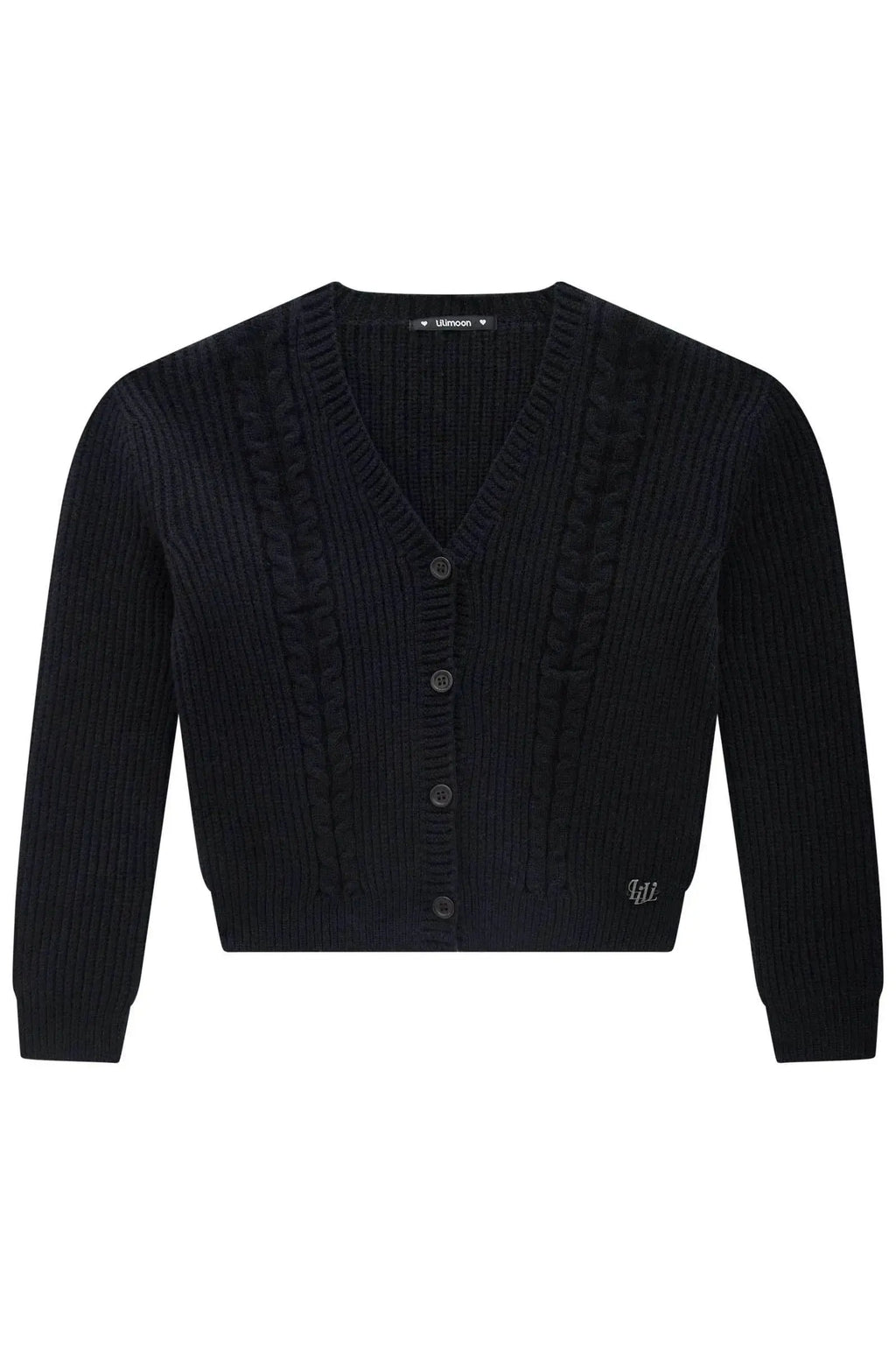 Cardigan Boxy Tricô Prime Preto Menina - Lilimoon Teen
