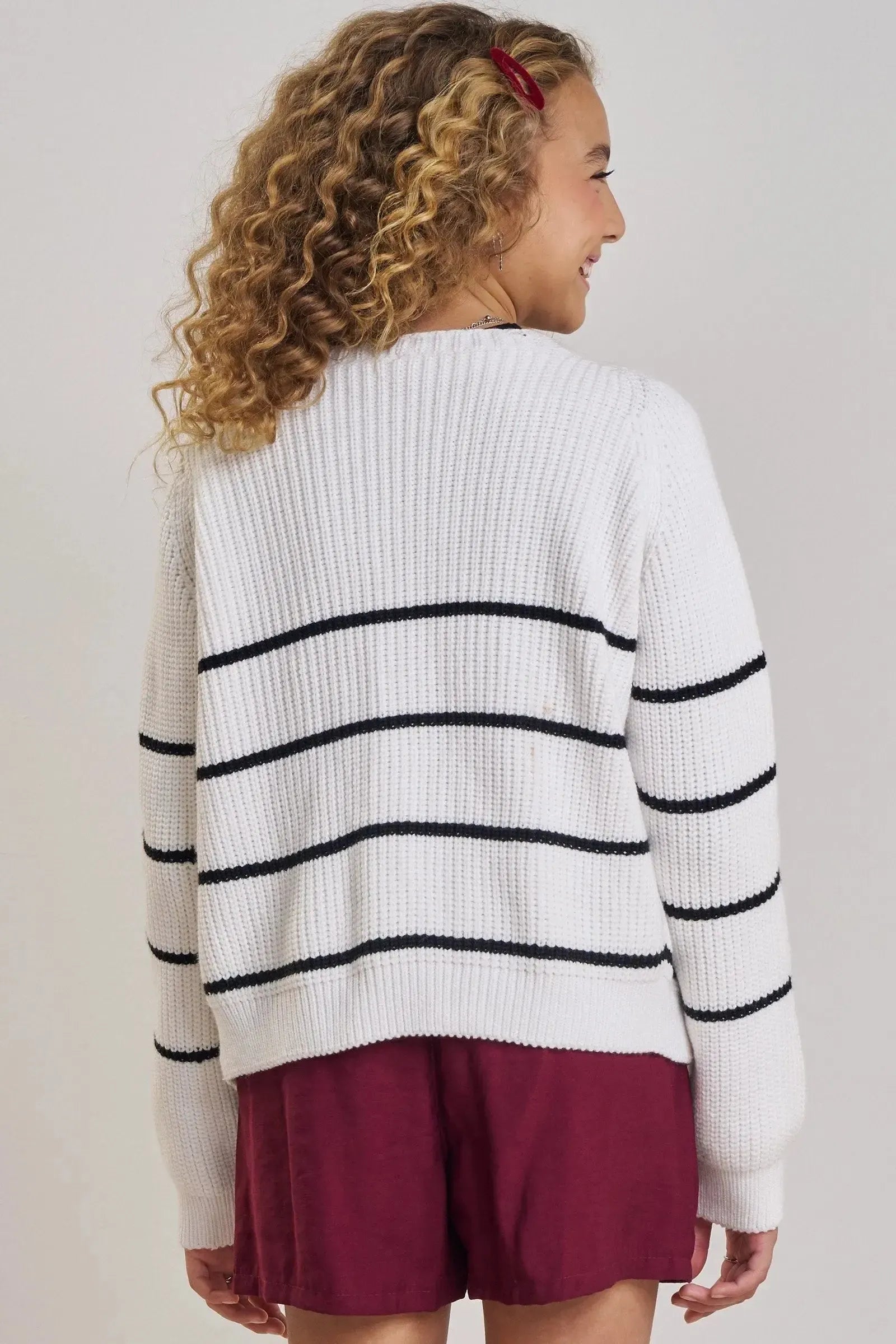 Cardigan Boxy em Tricô Prime sem Costura 86989 Vic&Vicky Teen Menina