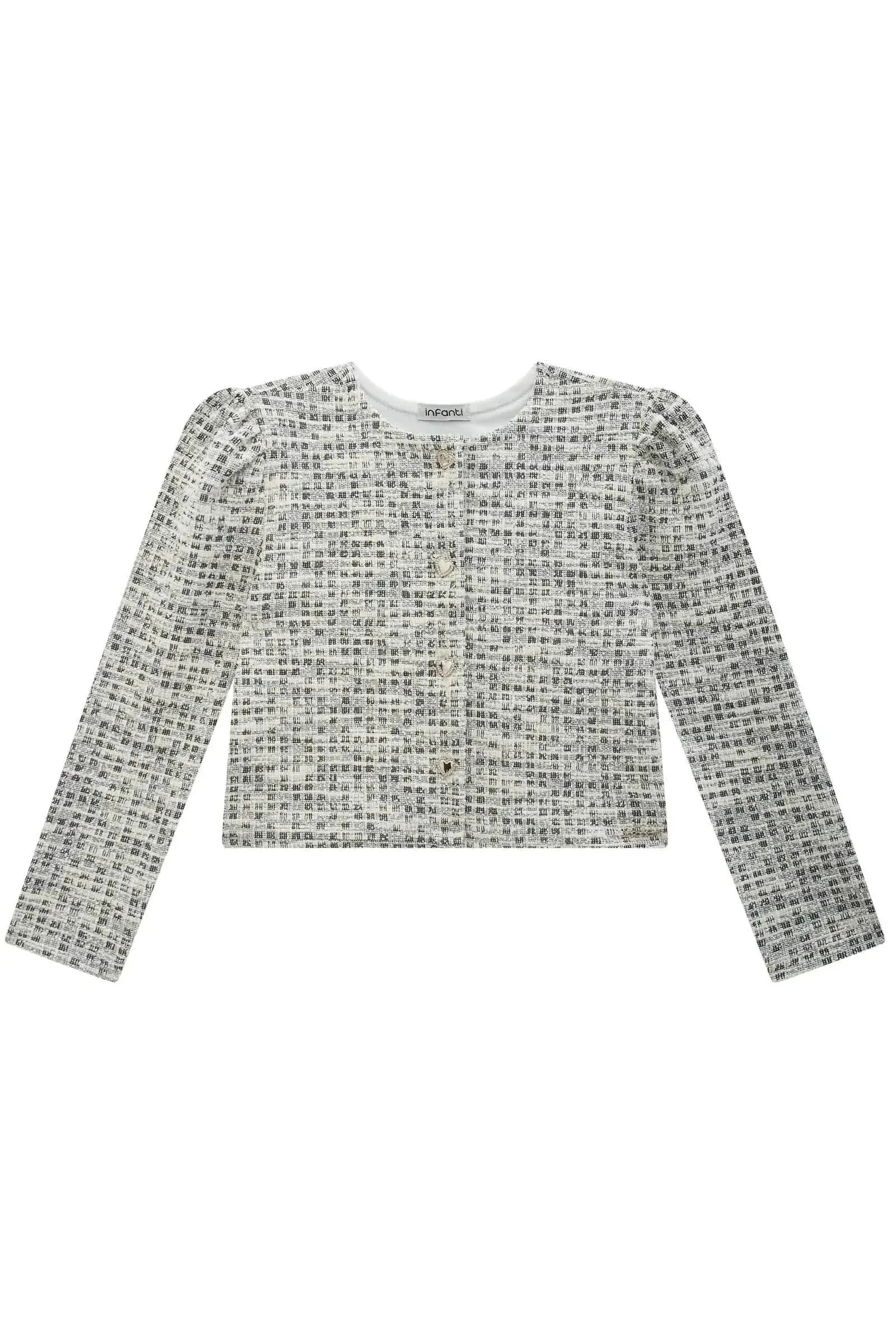 Casaco Boxy em Malha Tweed 90331 Infanti Infantil Menina