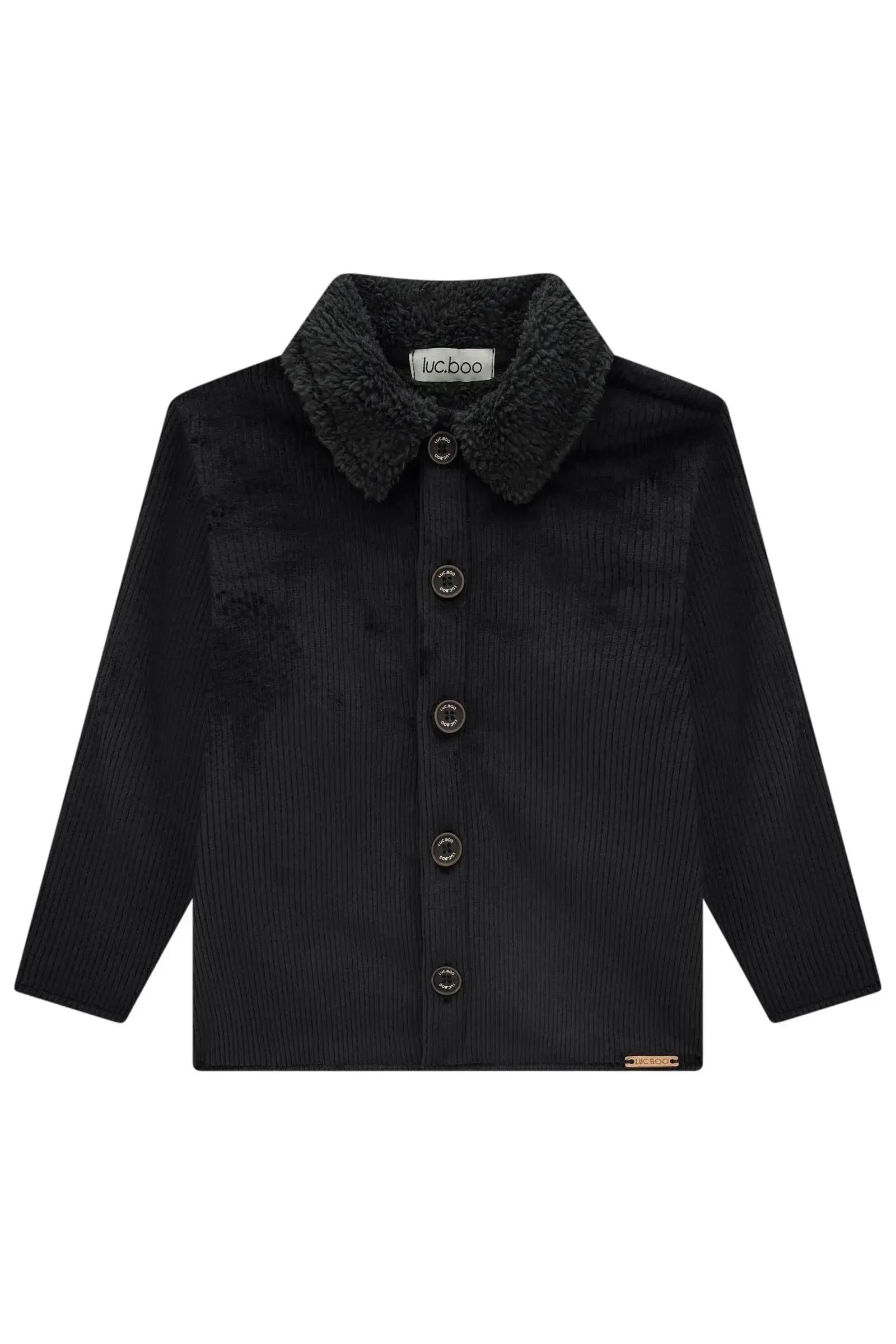 Casaco em Fleece Cotelê Dublado com Pelo Carneirinho 89514 LucBoo Bebê Menino