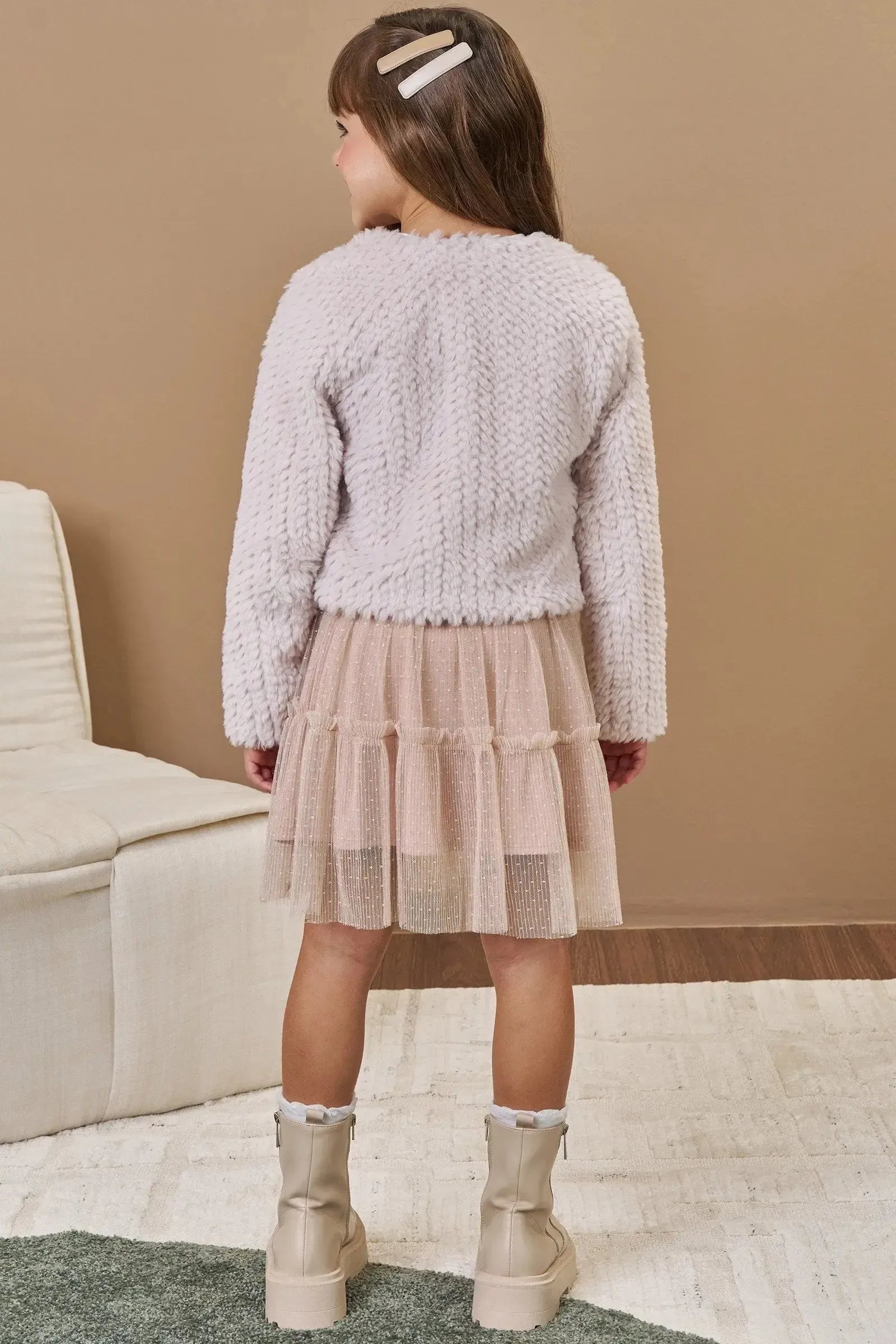 Casaco em Pelo Tranças 92570 Infanti Infantil Menina