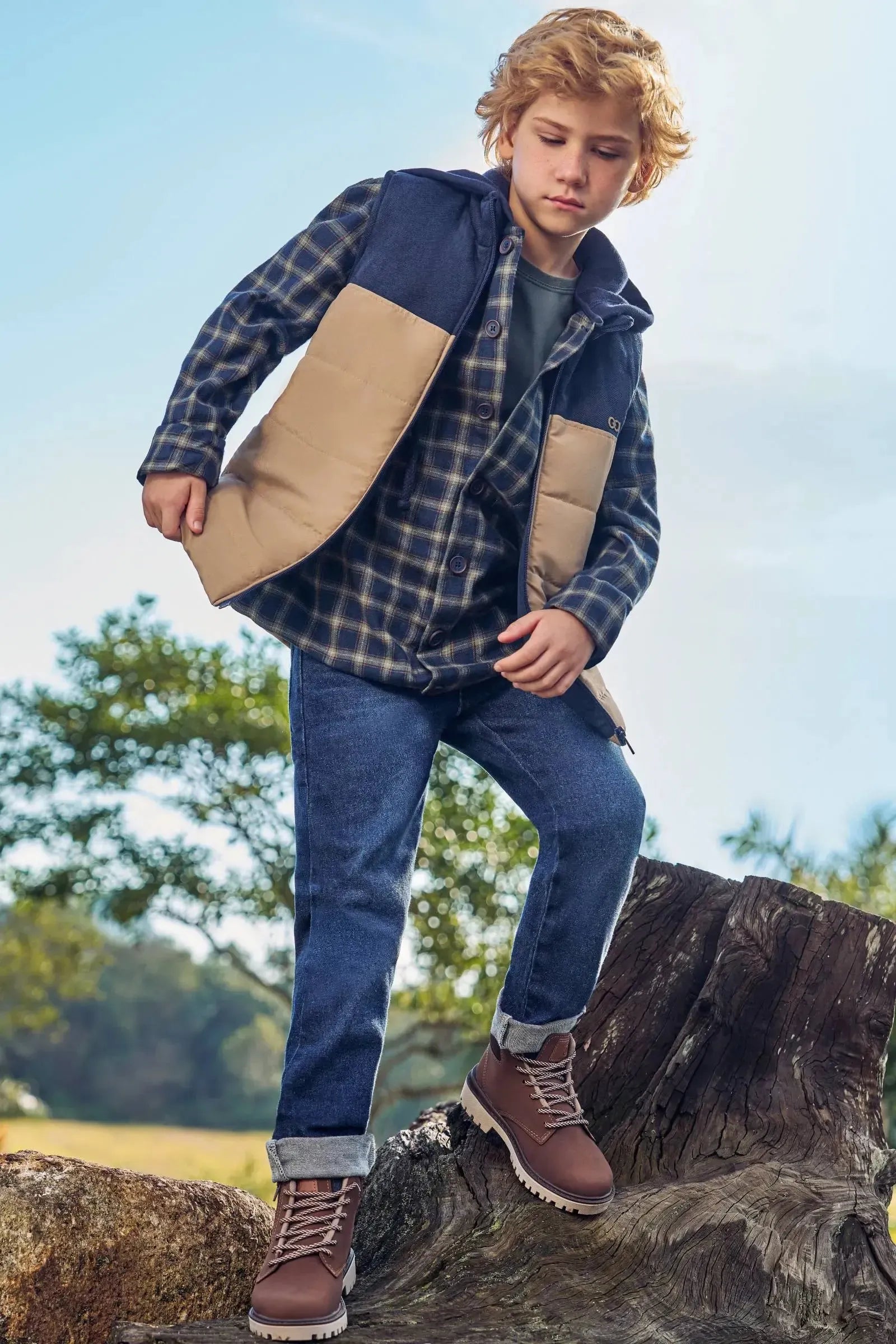 Colete em Tecido Twill com Elastano e Nylon Bora 89459 LucBoo Infantil Menino