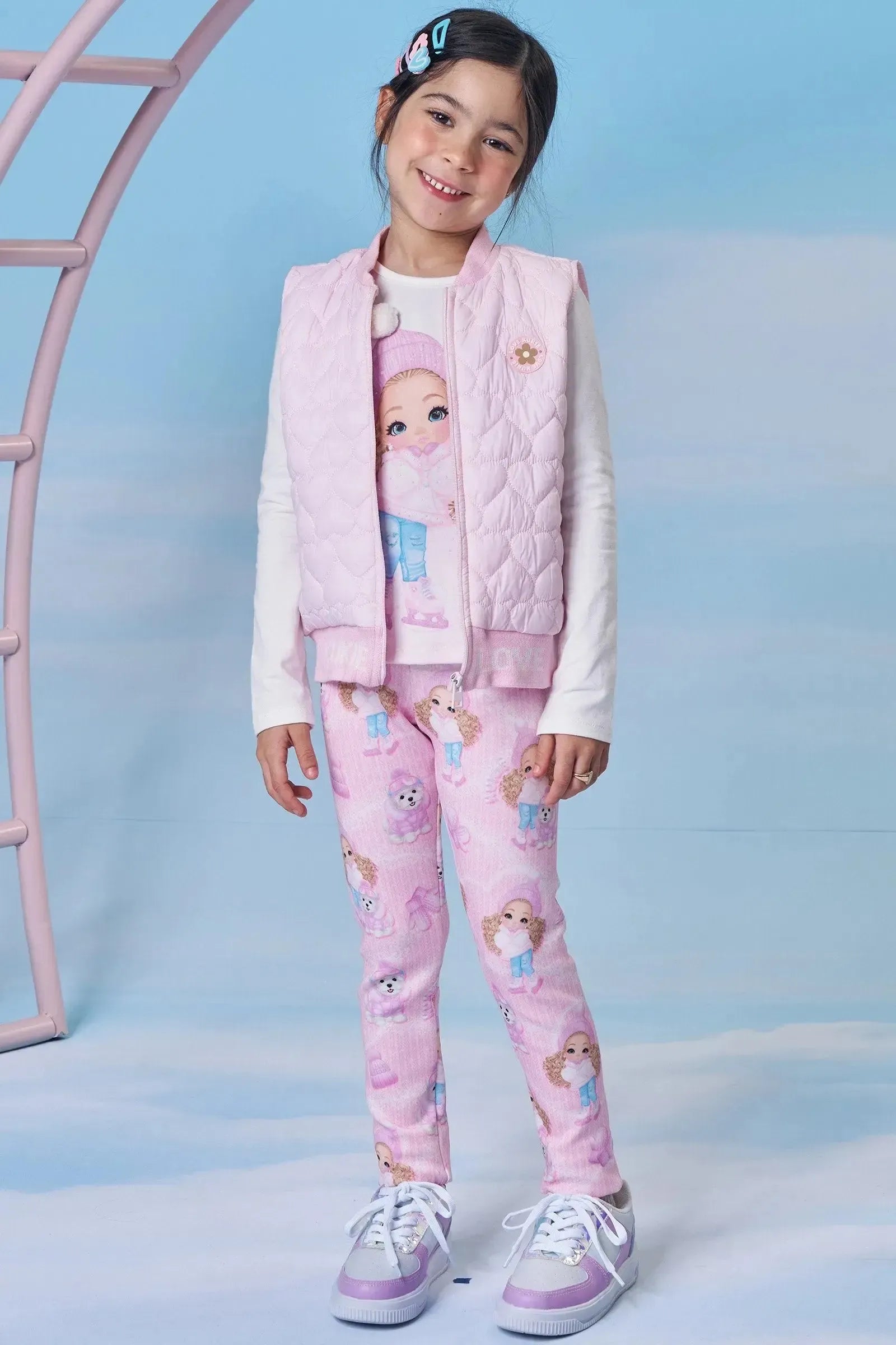 Colete Puffer em Nylon 89239 Kukiê Infantil Menina