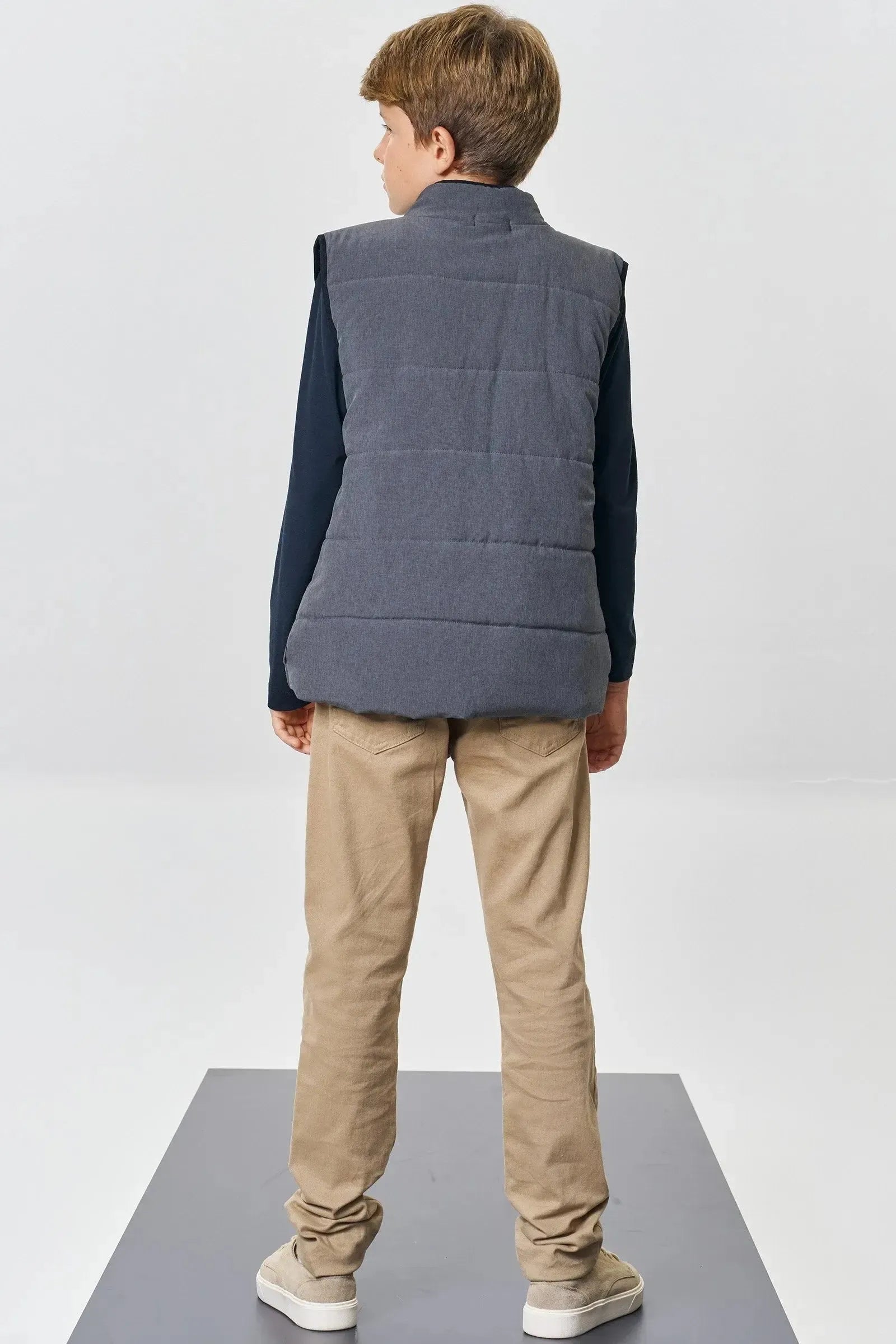 Colete Puffer em Nylon Stripes com Elastano 89365 Johnny Fox Teen Menino