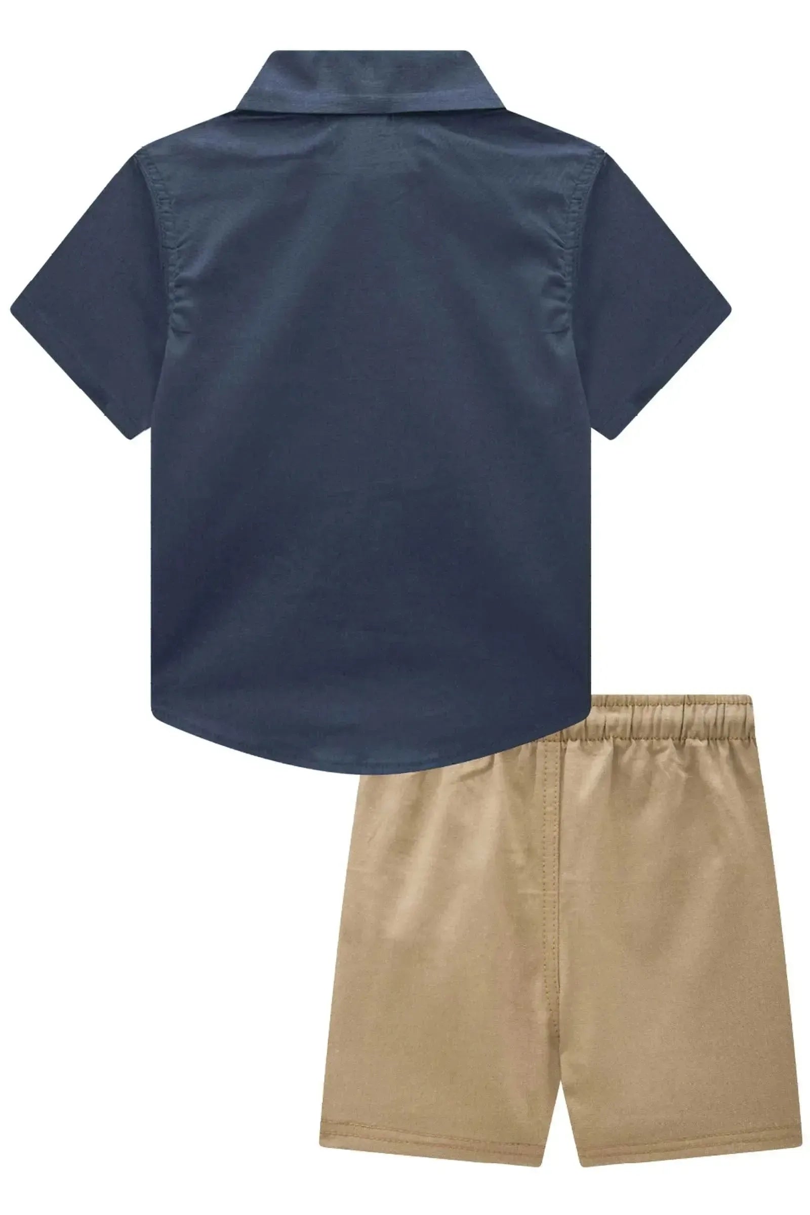 Conjunto Camisa em Tricoline Mônaco com Elastano e Bermuda em Sarja Girassol com Elastano 93906 Johnny Fox Bebê Menino