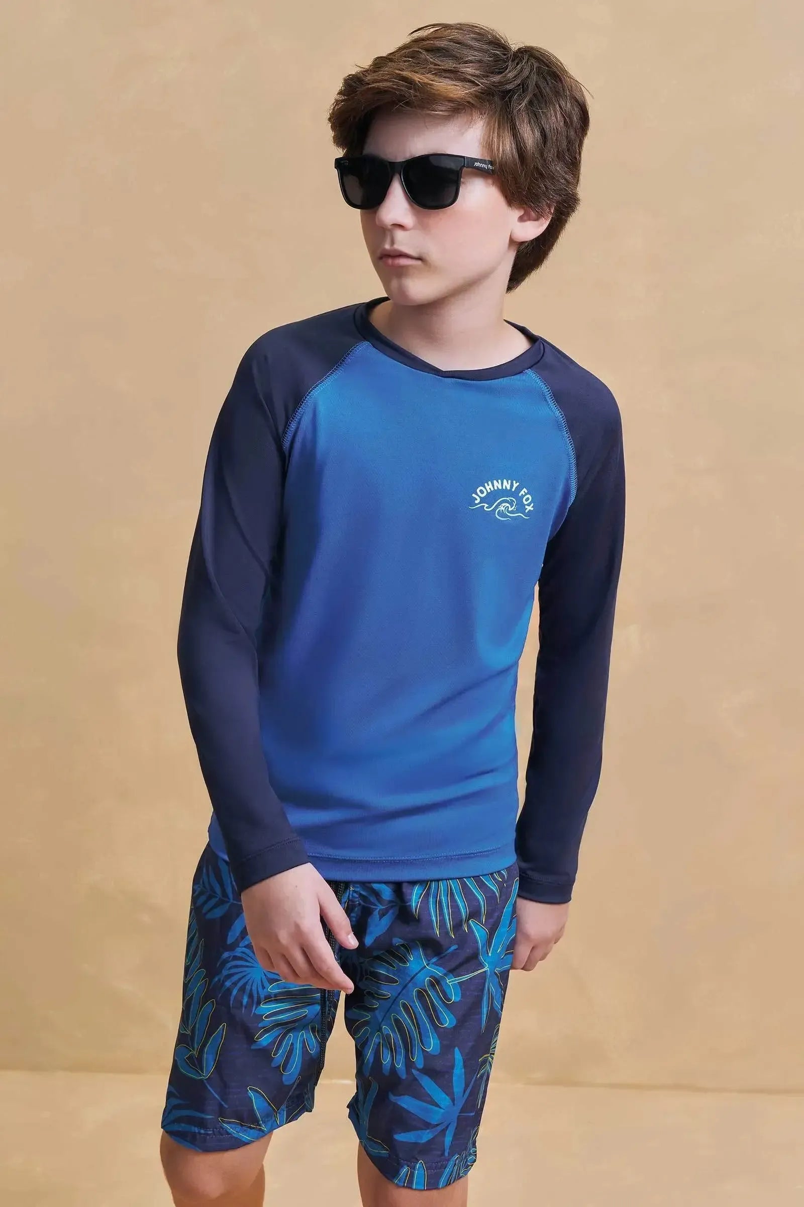 Conjunto Camiseta em Malha Uv Dry com Proteção UV50+ e Bermuda em Nylon Ergonomic com Elas 93379 Johnny Fox Teen Menino