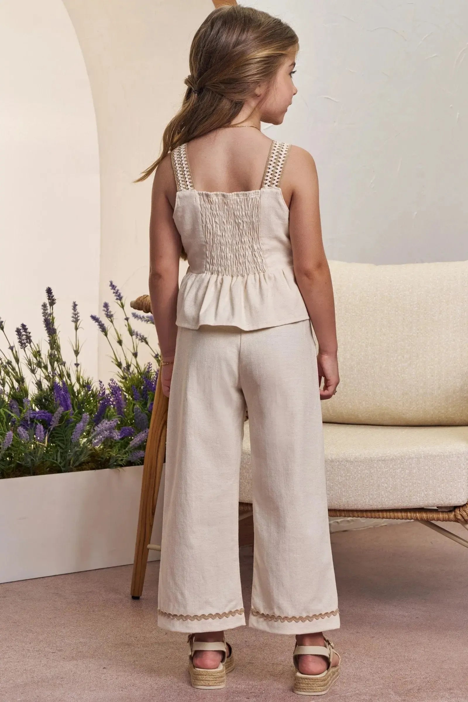 Conjunto de Bata e Calça Mariner em Linho com Elastano 98536 Infanti Infantil Menina