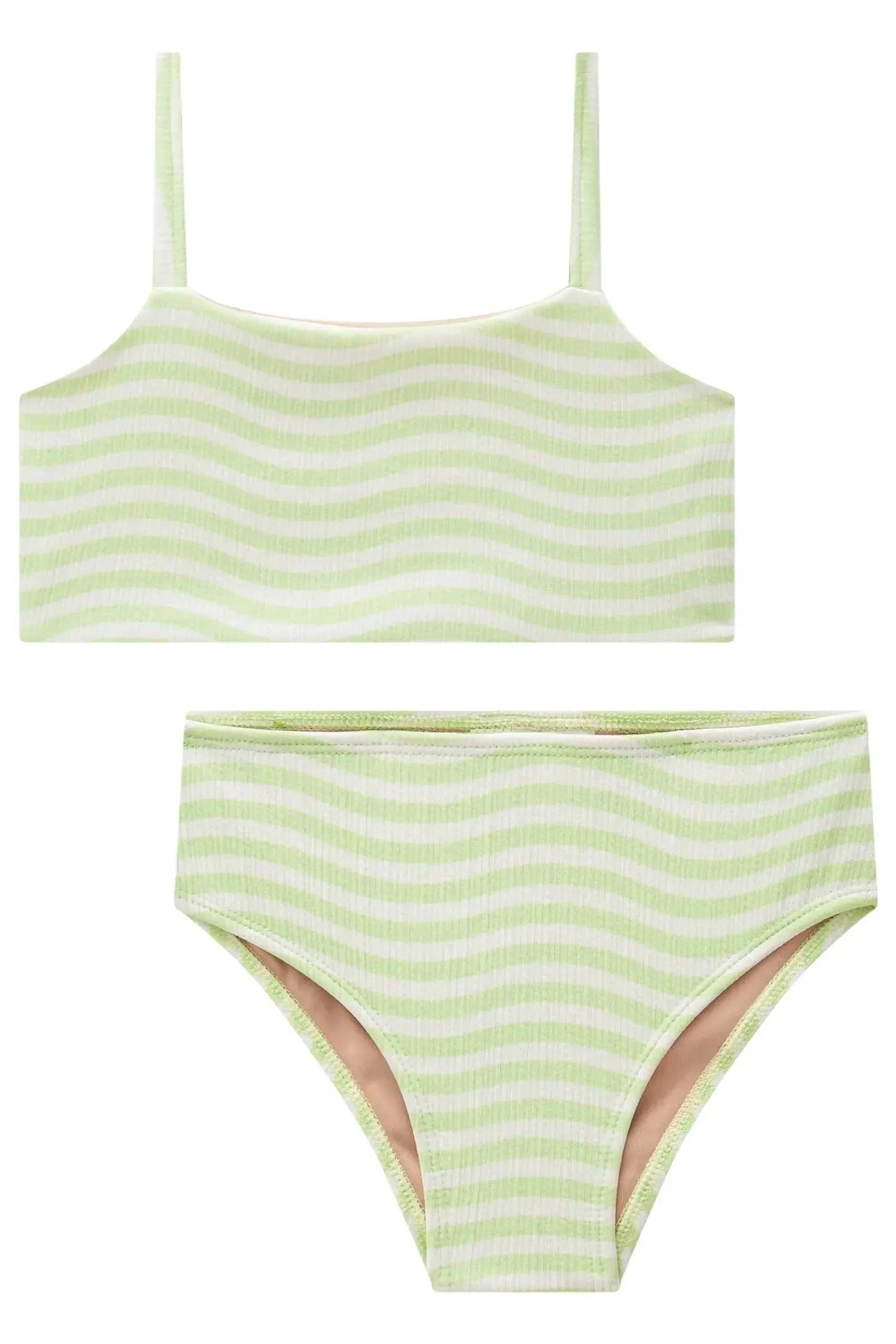 Conjunto de Biquíni com Top e Calcinha em Malha Jacquard Textura UV 50+ 85039 Lilimoon Teen Menina