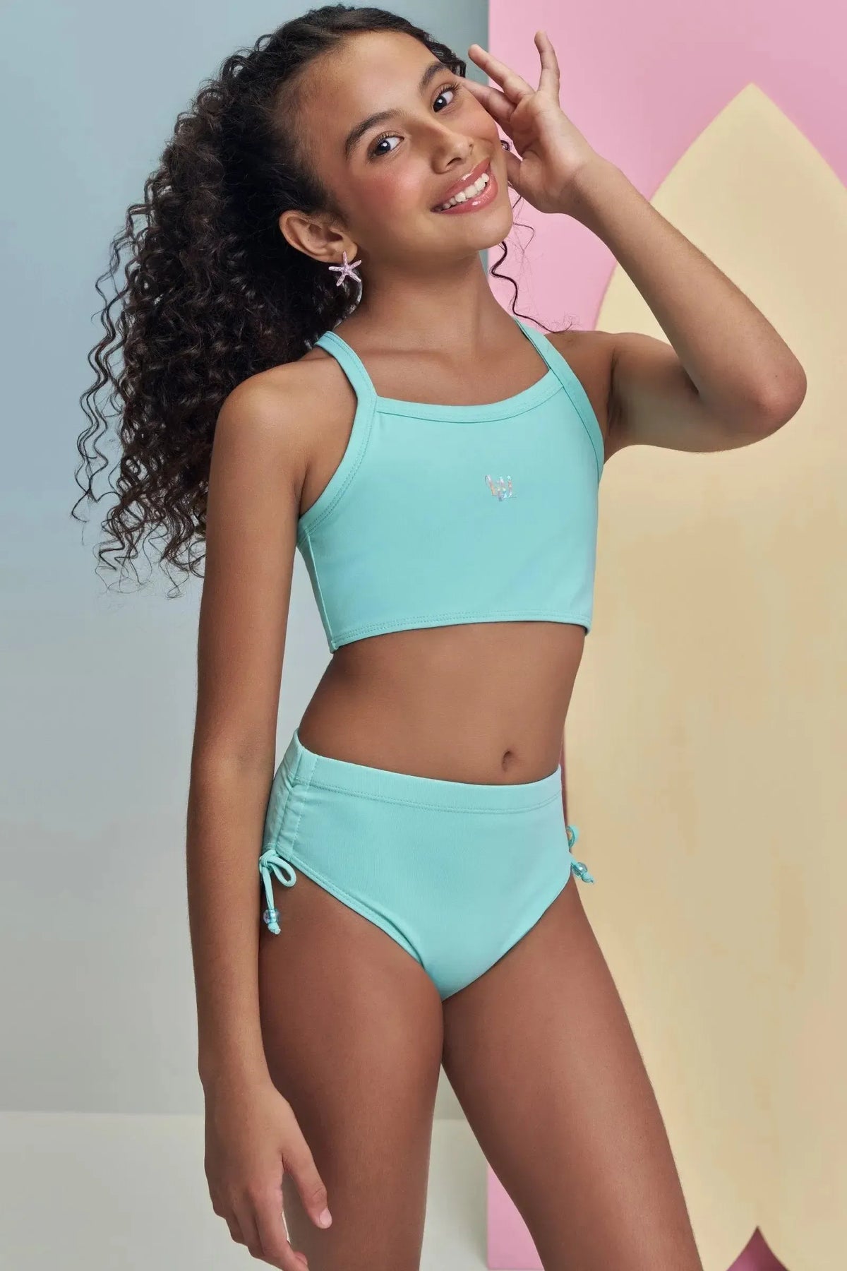 Conjunto de Biquíni com Top e Calcinha em Malha Poliamida com Proteção UV 50+ 99379 Lilimoon Teen Menina