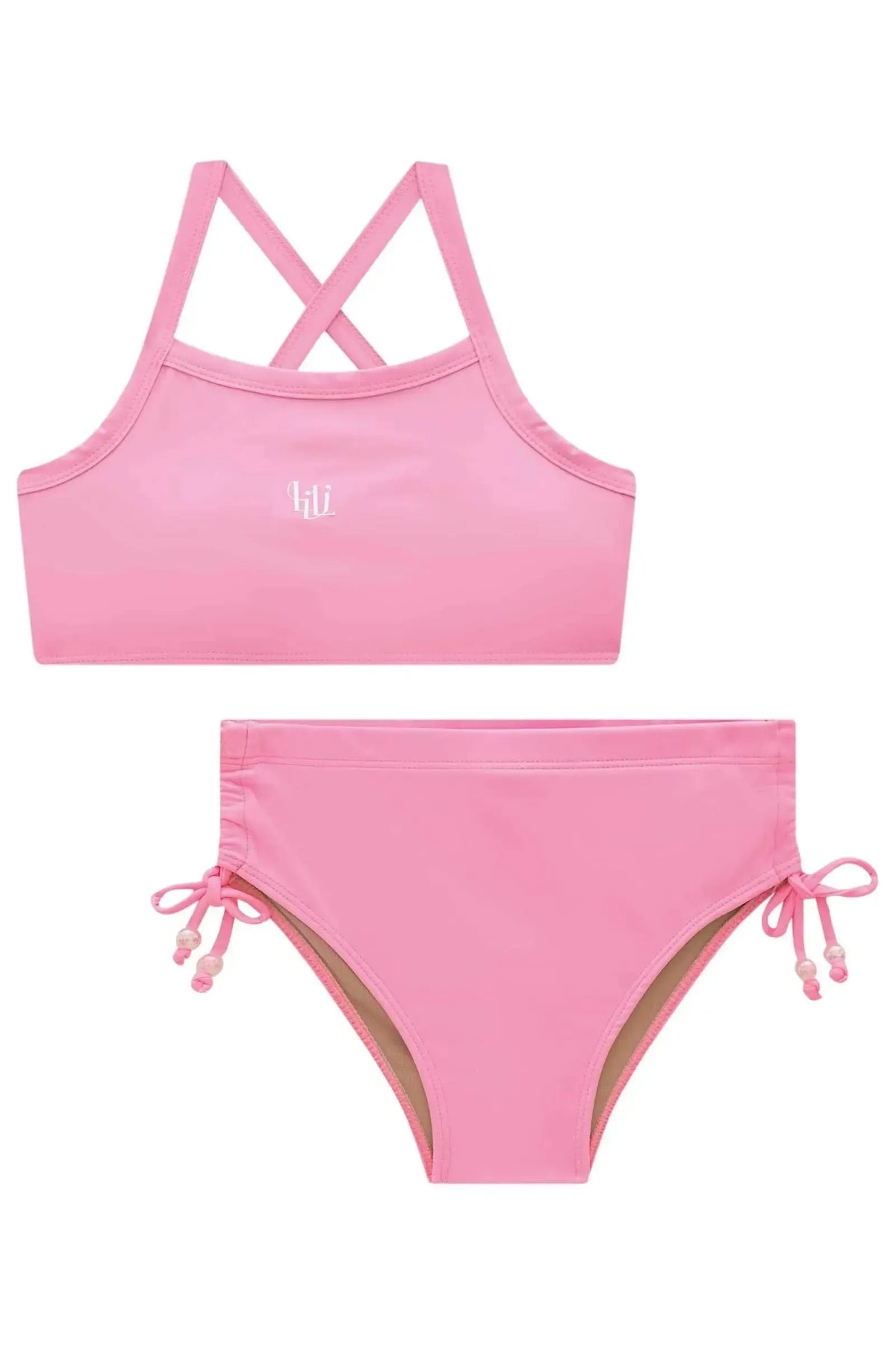 Conjunto de Biquíni com Top e Calcinha em Malha Poliamida com Proteção UV 50+ 99379 Lilimoon Teen Menina