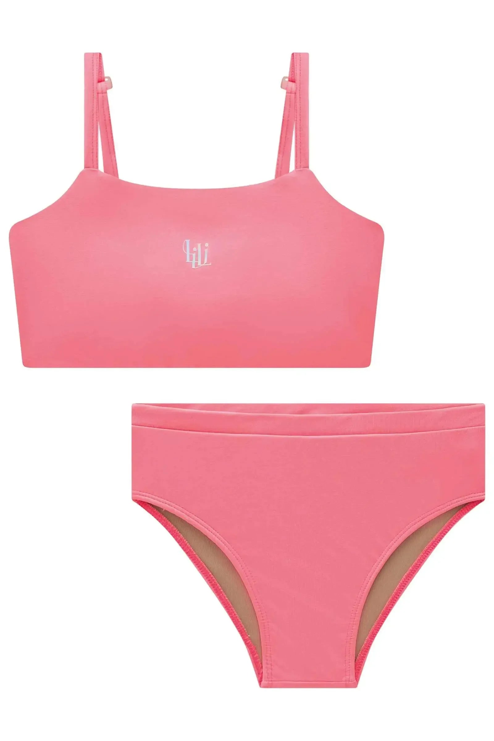 Conjunto de Biquíni com Top e Calcinha Tradicional em Malha UV Dry com Proteção UV 50+ 92878 Lilimoon Teen Menina