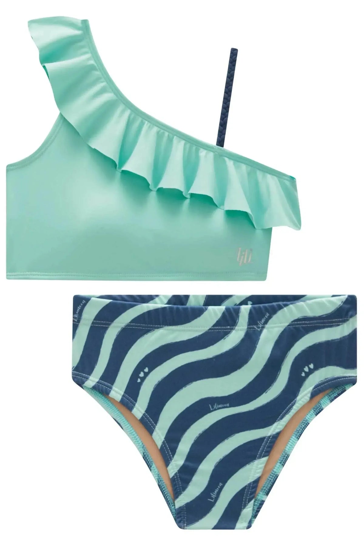 Conjunto de Biquíni com Top em Malha Poliamida e Calcinha em Malha UV Dry com Proteção 50+ 99472 Lilimoon Teen Menina