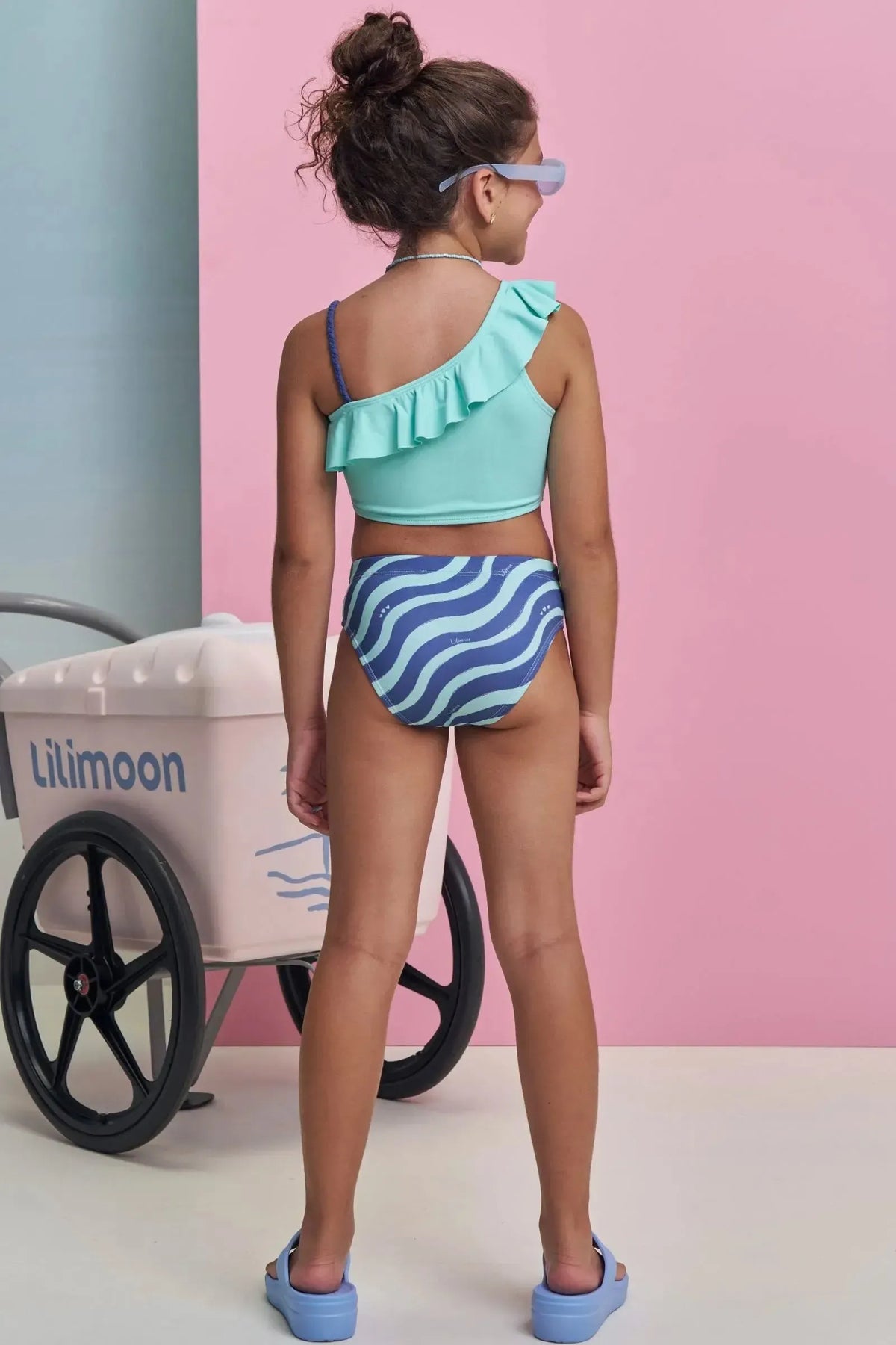 Conjunto de Biquíni com Top em Malha Poliamida e Calcinha em Malha UV Dry com Proteção 50+ 99472 Lilimoon Teen Menina