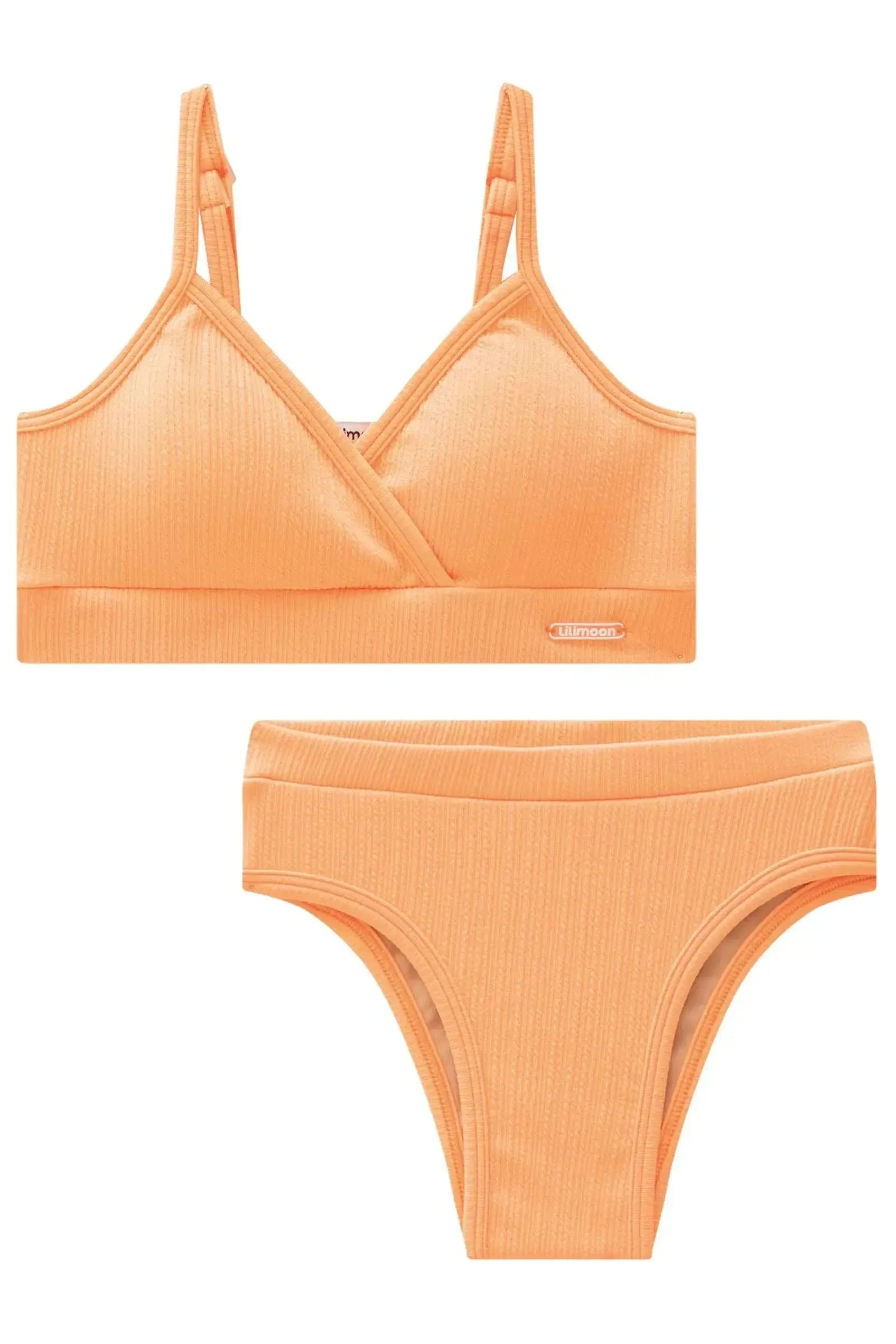 Conjunto de Biquíni com Top Triângulo e Calcinha em Malha Jacquard Textura UV 50+ 85034 Lilimoon Teen Menina