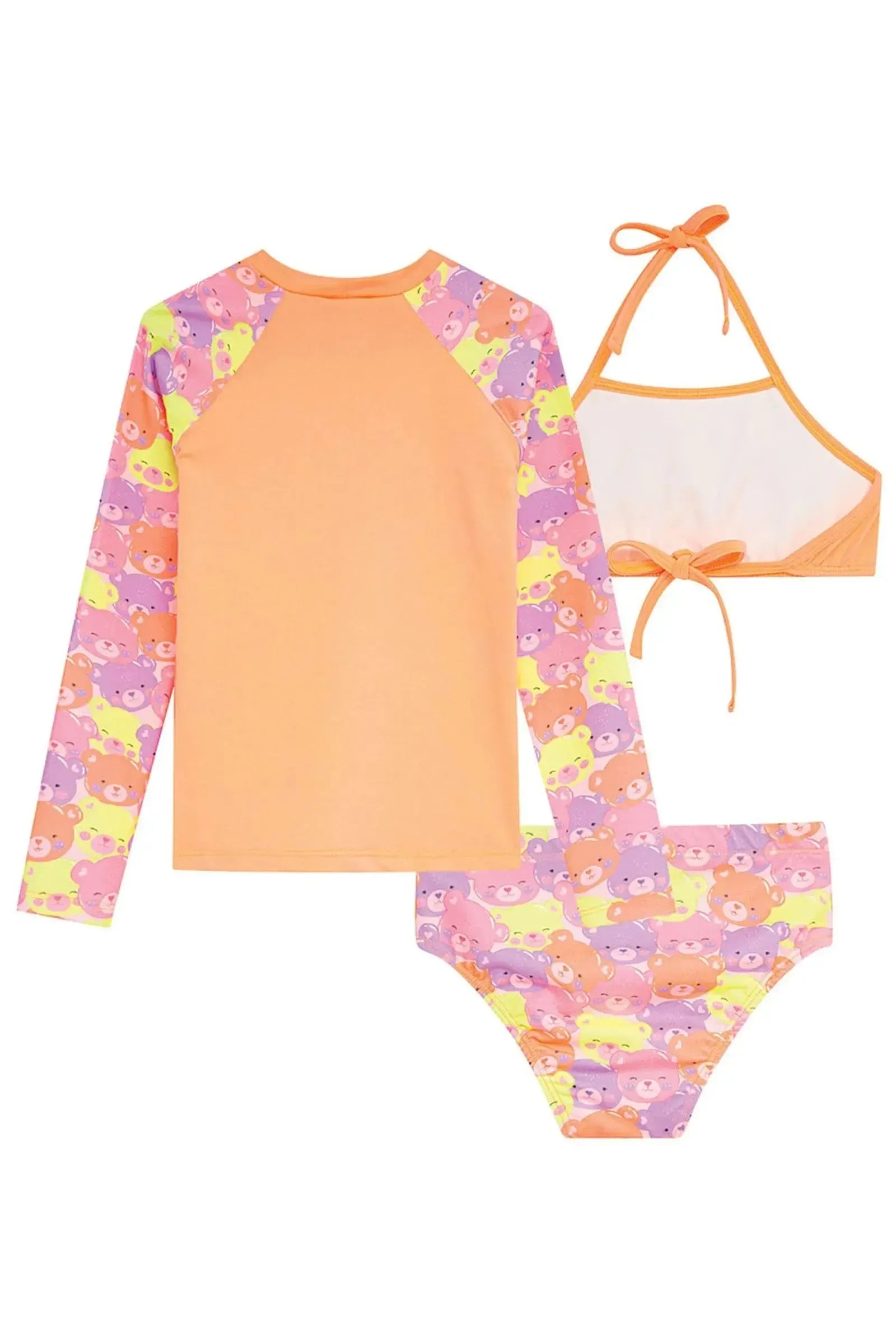 Conjunto de Biquini e Blusa em Malha com Proteção UV50+ 93259 Kukiê Infantil Menina