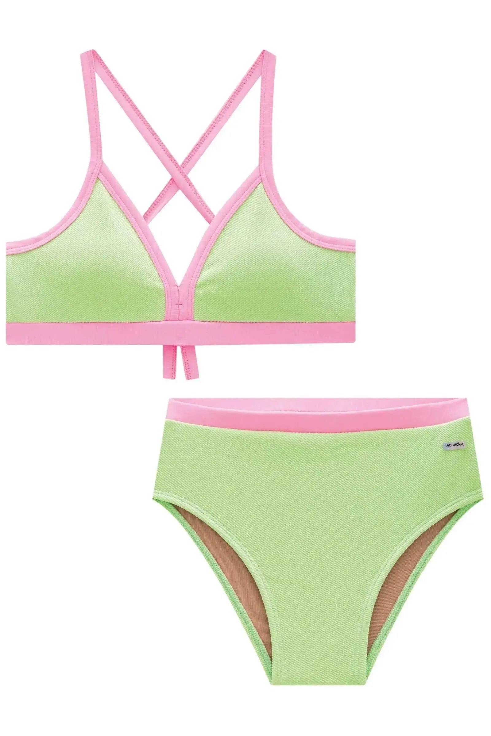 Conjunto de Biquini em Malha Jacquard Catarina UV 50+ 88640 Vic&Vicky Teen Menina