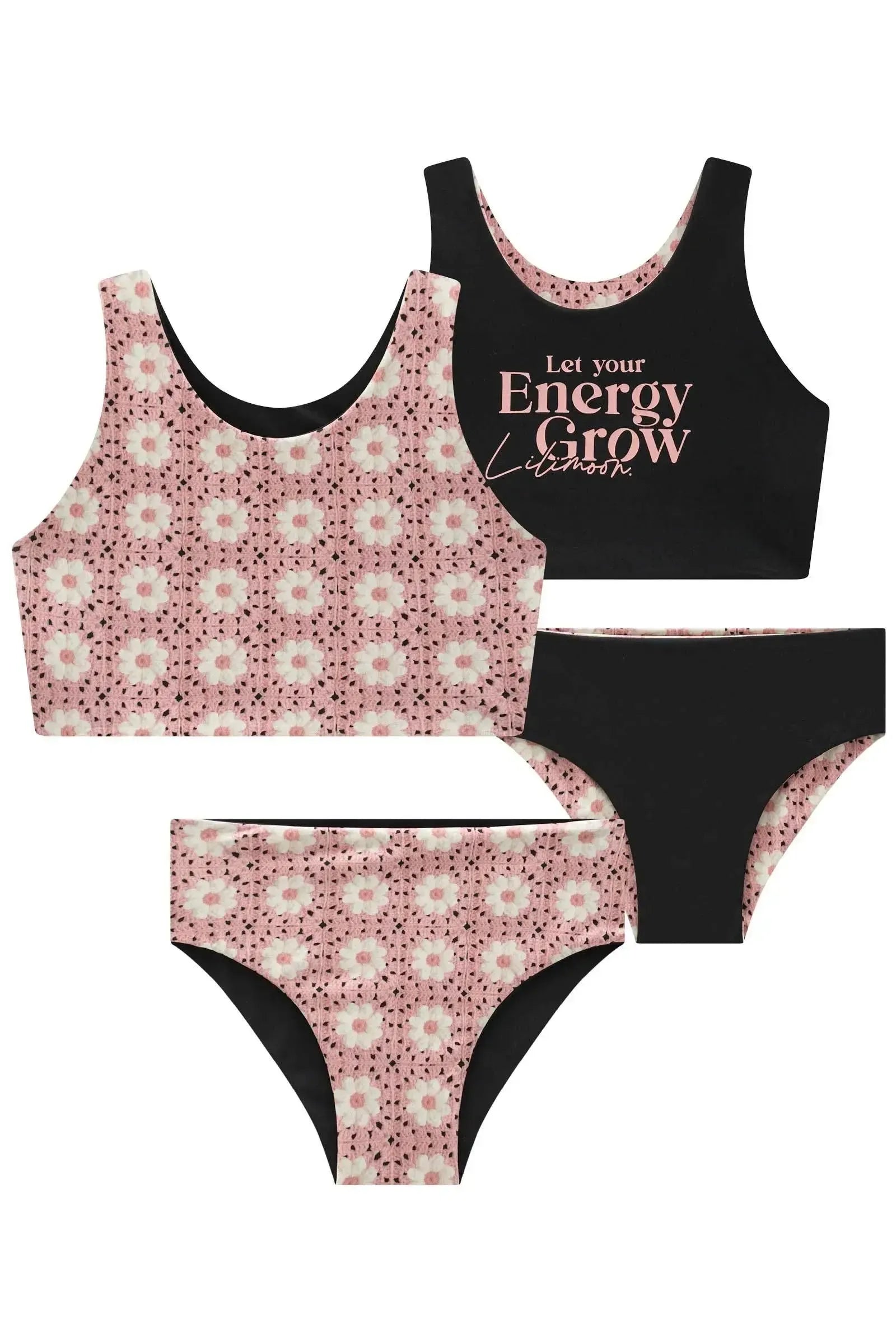 Conjunto de Biquíni Reversível em Malha UV Dry com Proteção UV 50+ 92861 Lilimoon Teen Menina
